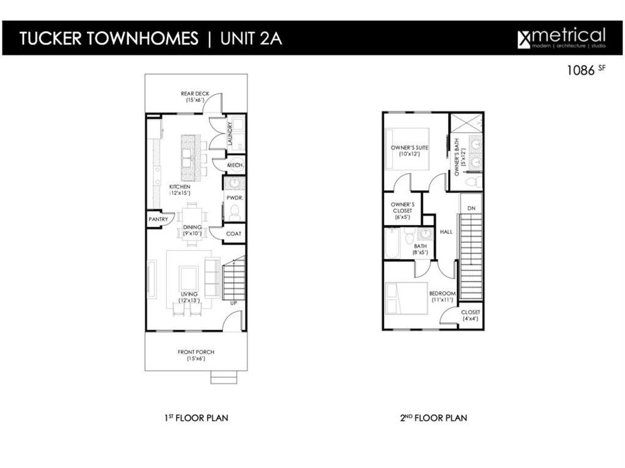 2D floor plan layout of this home in Avenue at Oakland City, Atlanta, GA (Image 2).