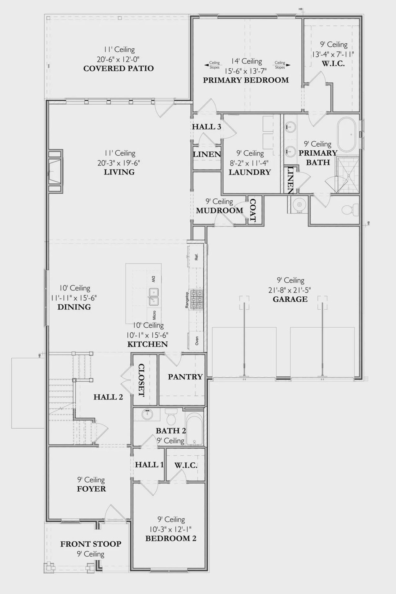 2D floor plan layout for the The Darcy 1B by Signature Homes in Poplar Farms, Franklin, TN (Image 2).