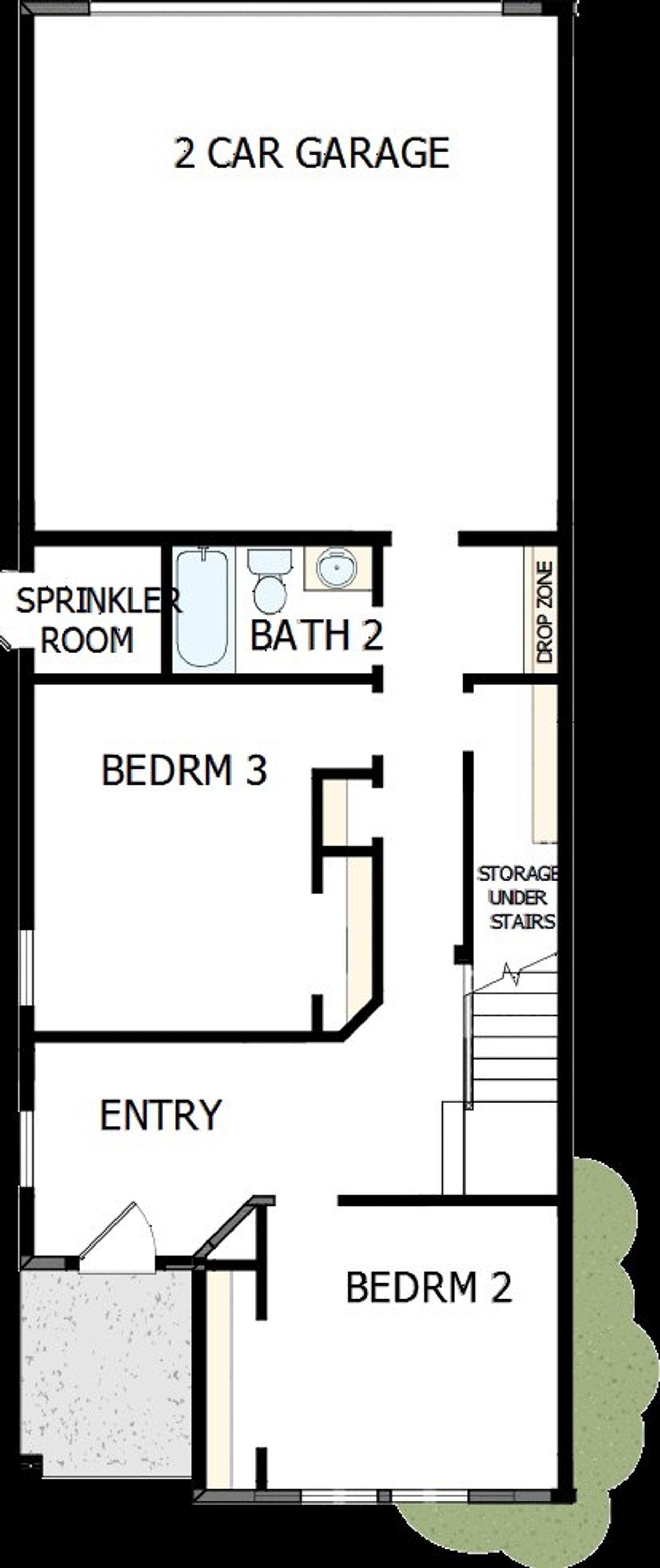 2D floor plan layout of this home in Hillside at Las Colinas, Irving, TX (Image 2).