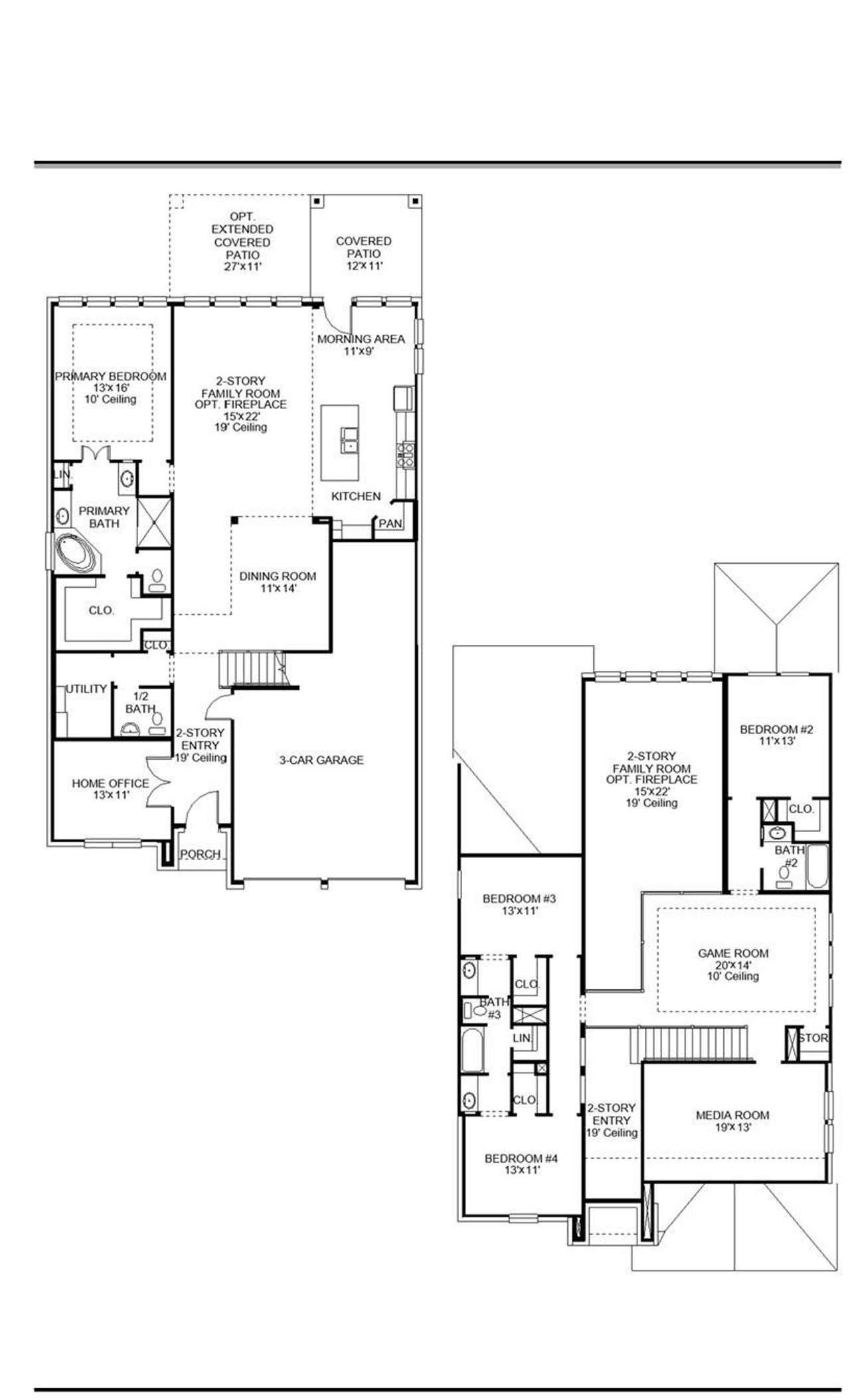 2D floor plan layout of this home in Grange, Katy, TX (Image 2).