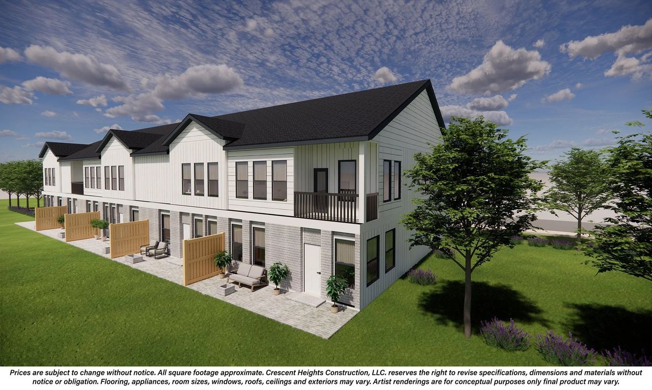 Representative exterior photo of a completed home built from the Cardiff by Casa Bella Homes in Crescent Heights Luxury Townhomes, Garland, TX (Image 2).