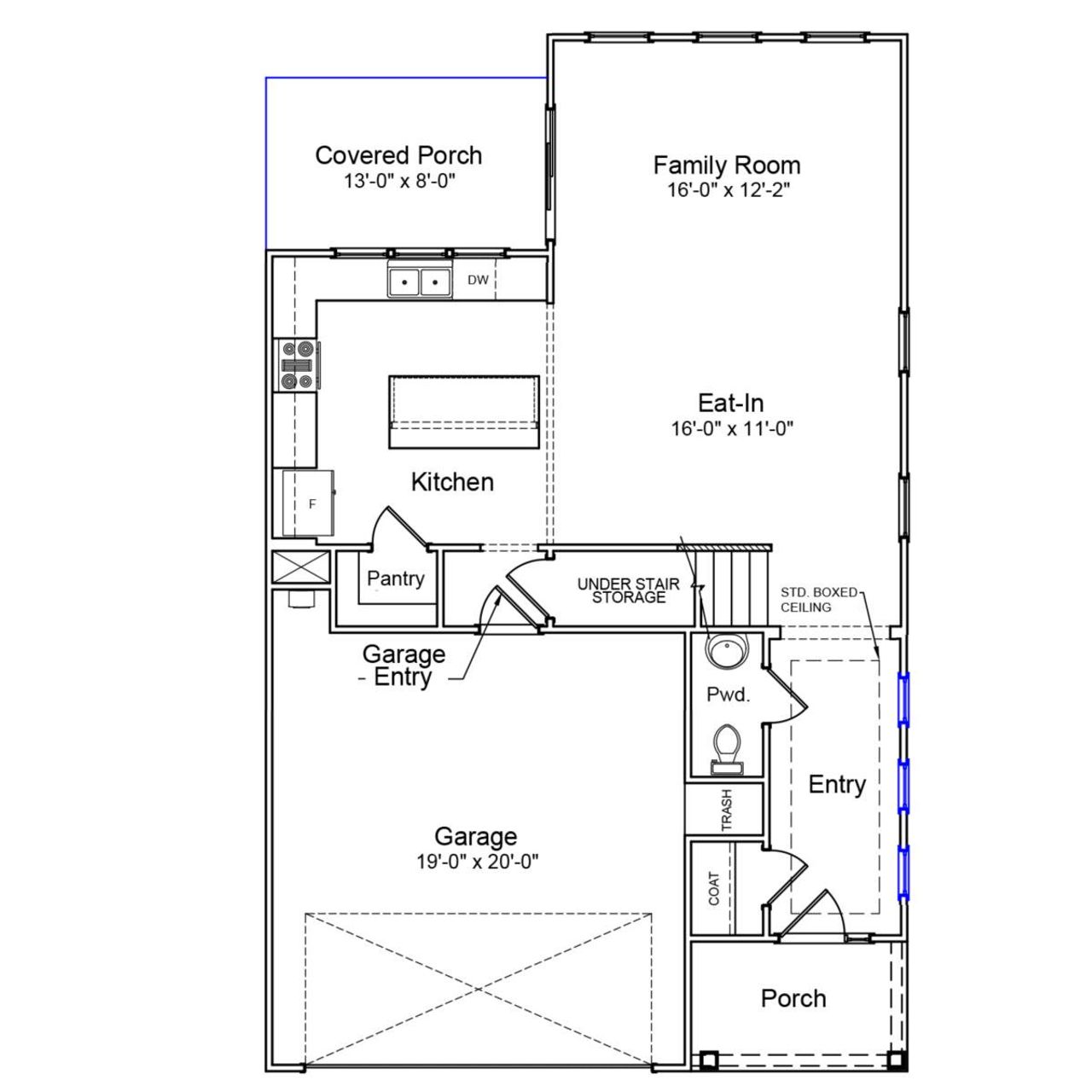 2D floor plan layout of this home in Renaissance at White Oak, Garner, NC (Image 2).