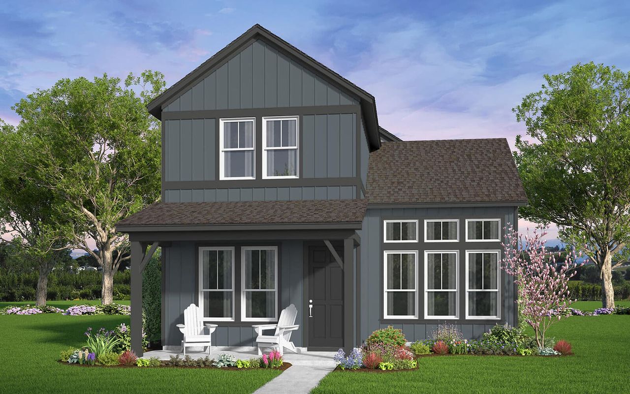 Representative exterior photo of a completed home built from the Primrose by Brookfield Residential in 40' Alley Load Homes at Elyson, Katy, TX (Image 2). Representative exterior photo of a completed home built from the Primrose by Brookfield Residential in 40' Alley Load Homes at Elyson, Katy, TX (Image 2).