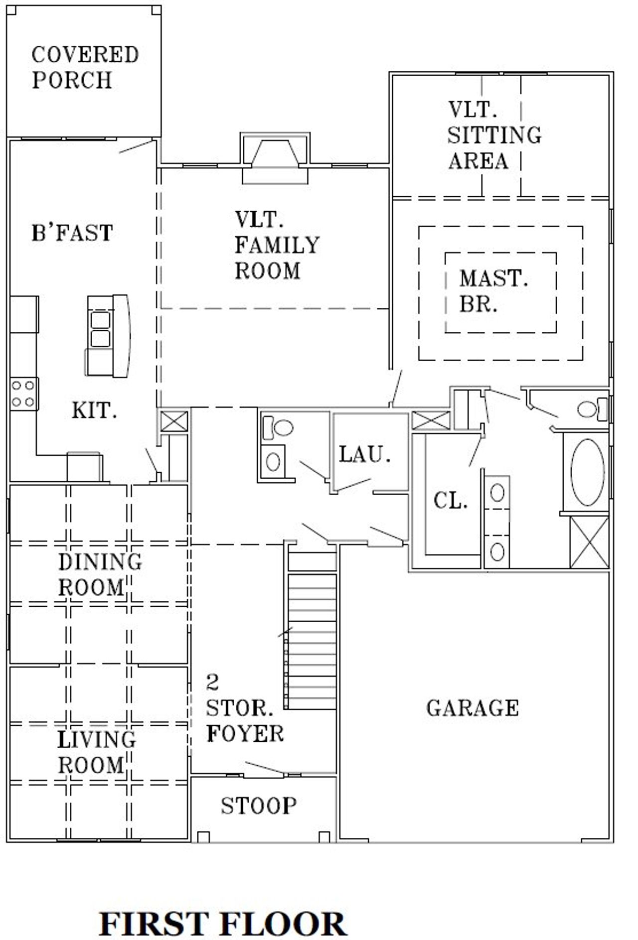2D floor plan layout for the Trent by JR Homes in The Registry, McDonough, GA (Image 2).