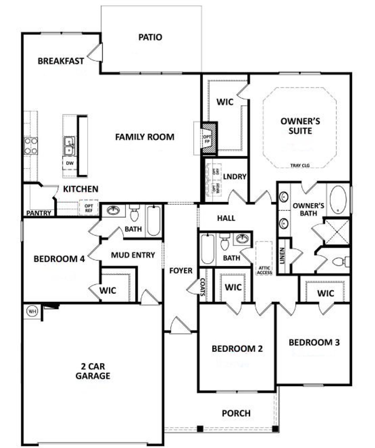 2D floor plan layout of this home in Harmony Farms, Eatonton, GA (Image 2).