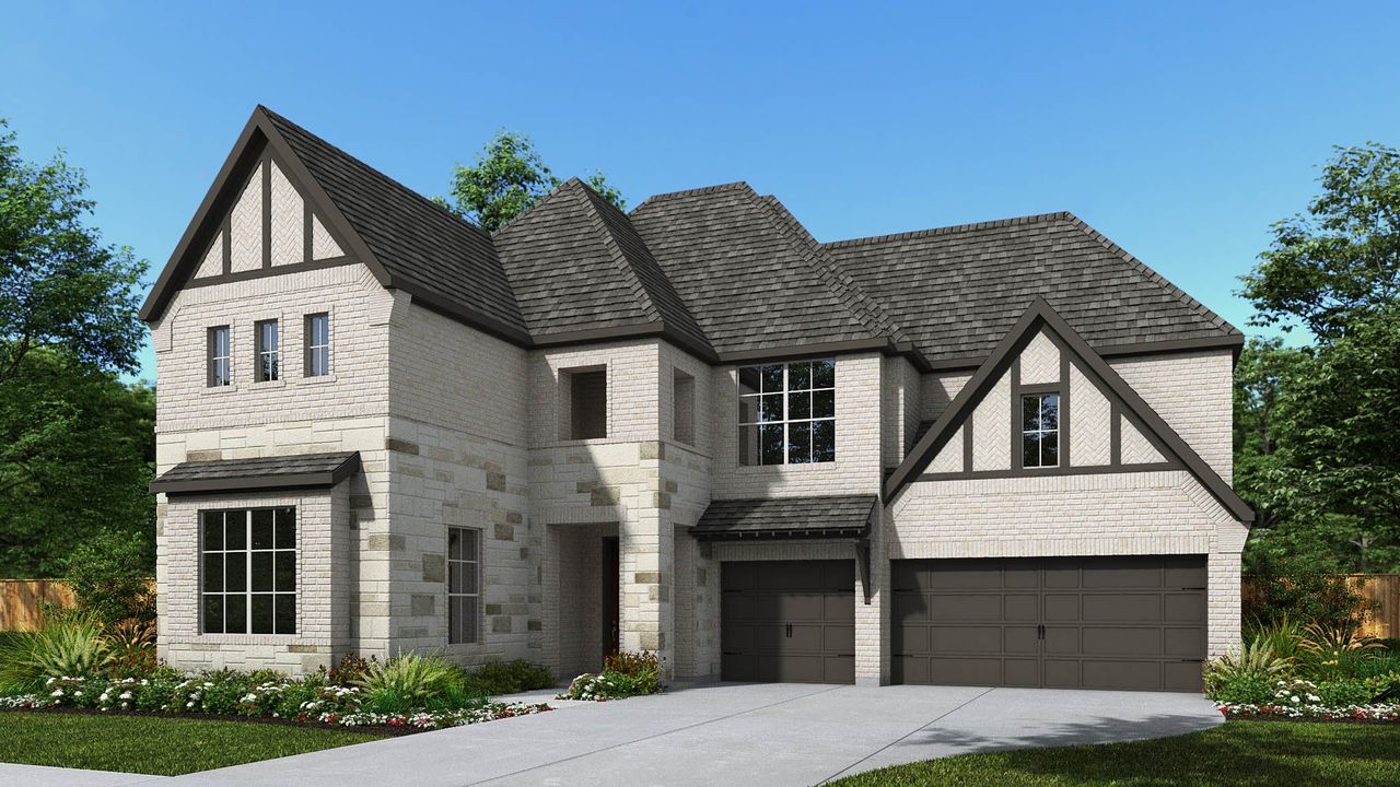 Representative exterior photo of a completed home built from the 3822W by Perry Homes in Stonecreek Estates 60', Richmond, TX (Image 2). Representative exterior photo of a completed home built from the 3822W by Perry Homes in Stonecreek Estates 60', Richmond, TX (Image 2).