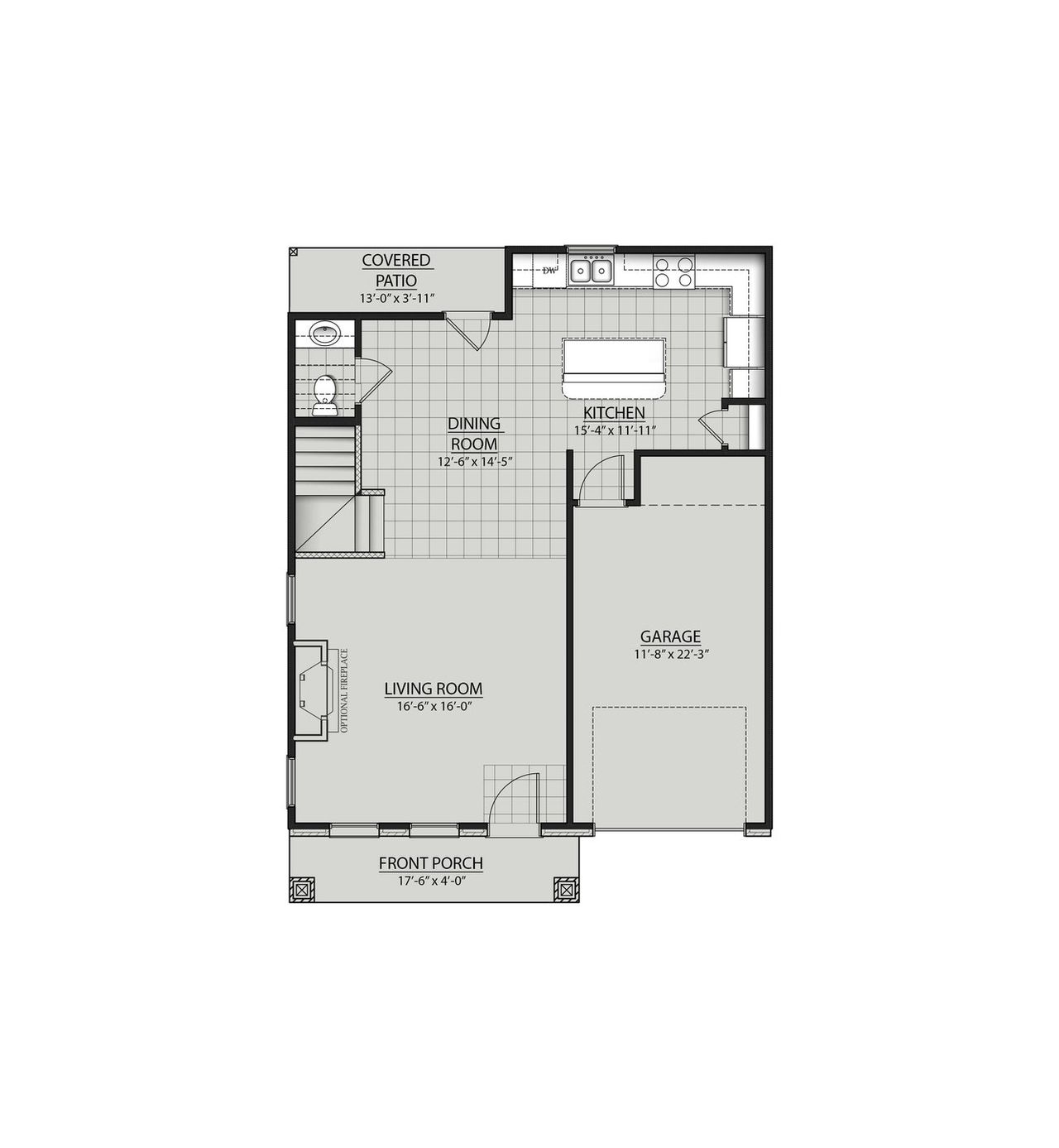 2D floor plan layout for the Bridgeton II G by DSLD Homes in Hickory Cove, Burns, TN (Image 2).
