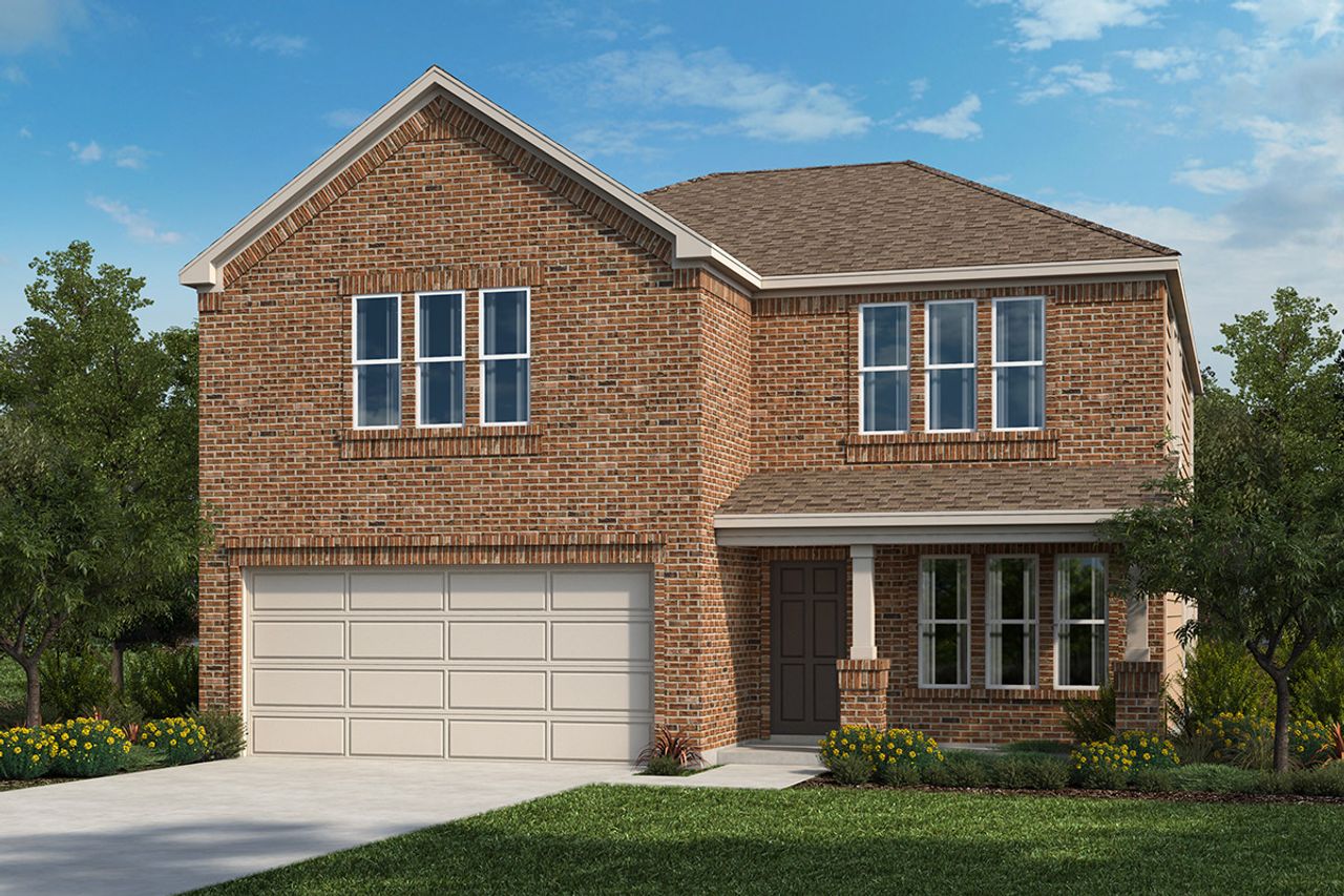 Representative exterior photo of a completed home built from the 2968 by KB Home in Shoreline Park - Sterling Collection, Boerne, TX (Image 2).