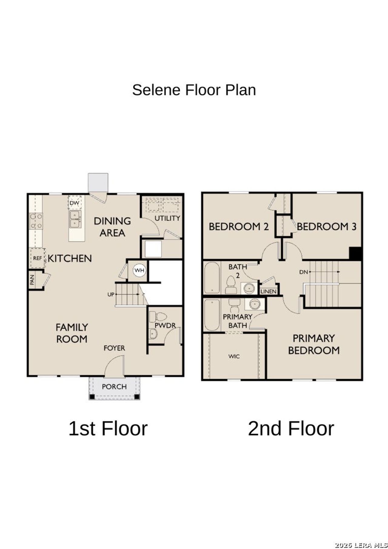 2D floor plan layout of this home in Sutton Farms, San Antonio, TX (Image 2).