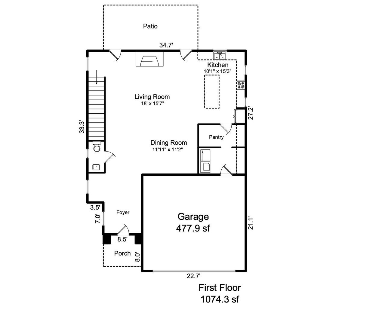 2D floor plan layout of this home in , Charlotte, NC (Image 2).