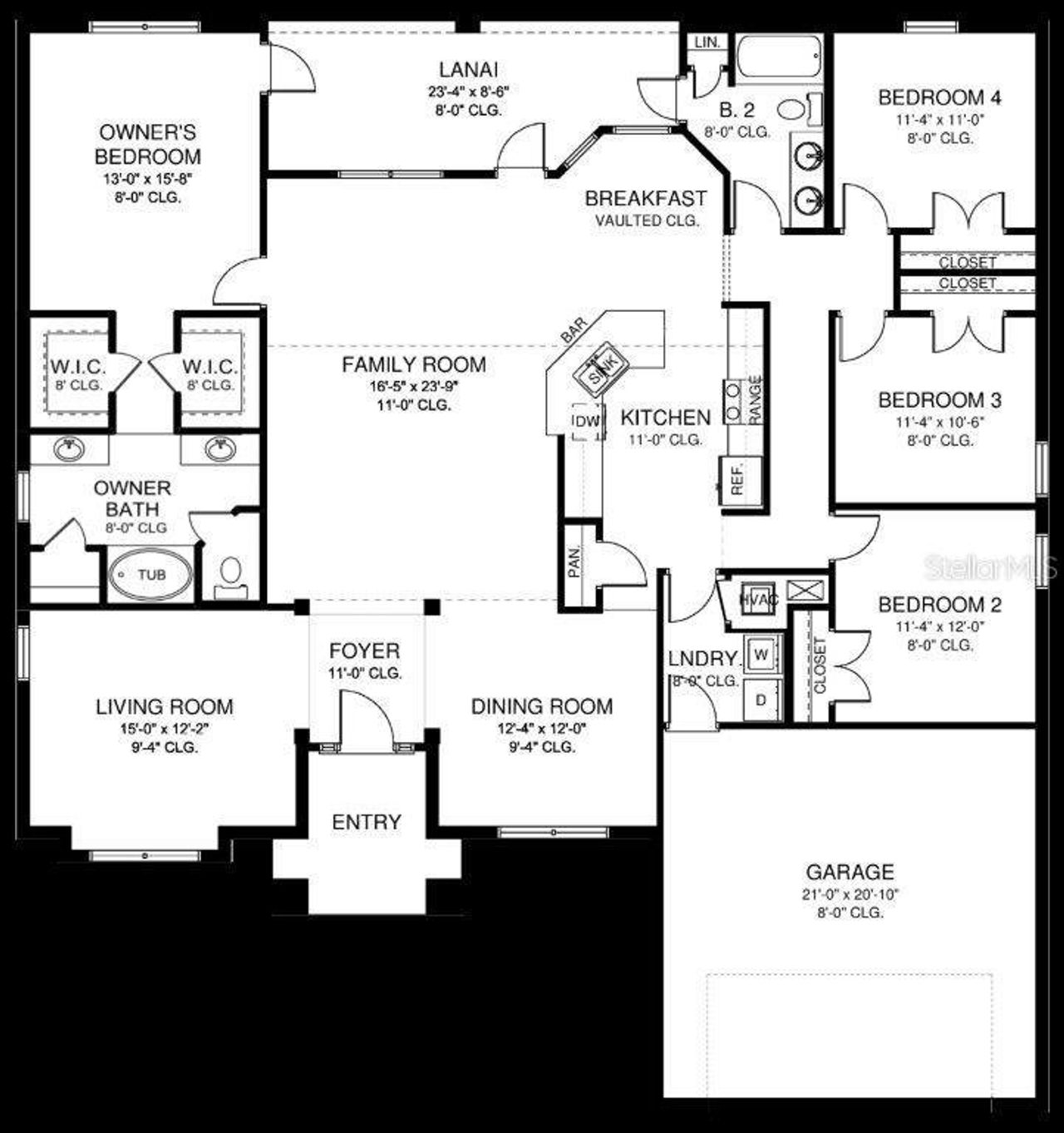 2D floor plan layout of this home in Spring Hill, Spring Hill, FL (Image 2).