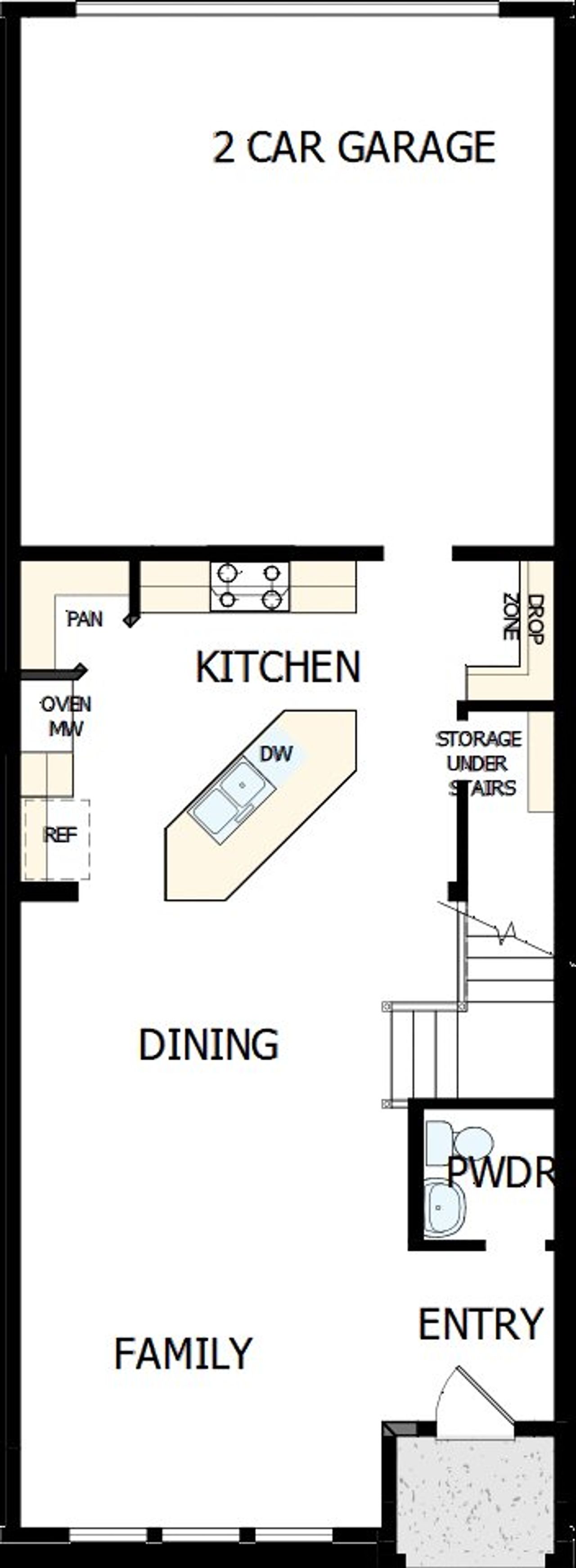 2D floor plan layout of this home in Hillside at Las Colinas, Irving, TX (Image 2).