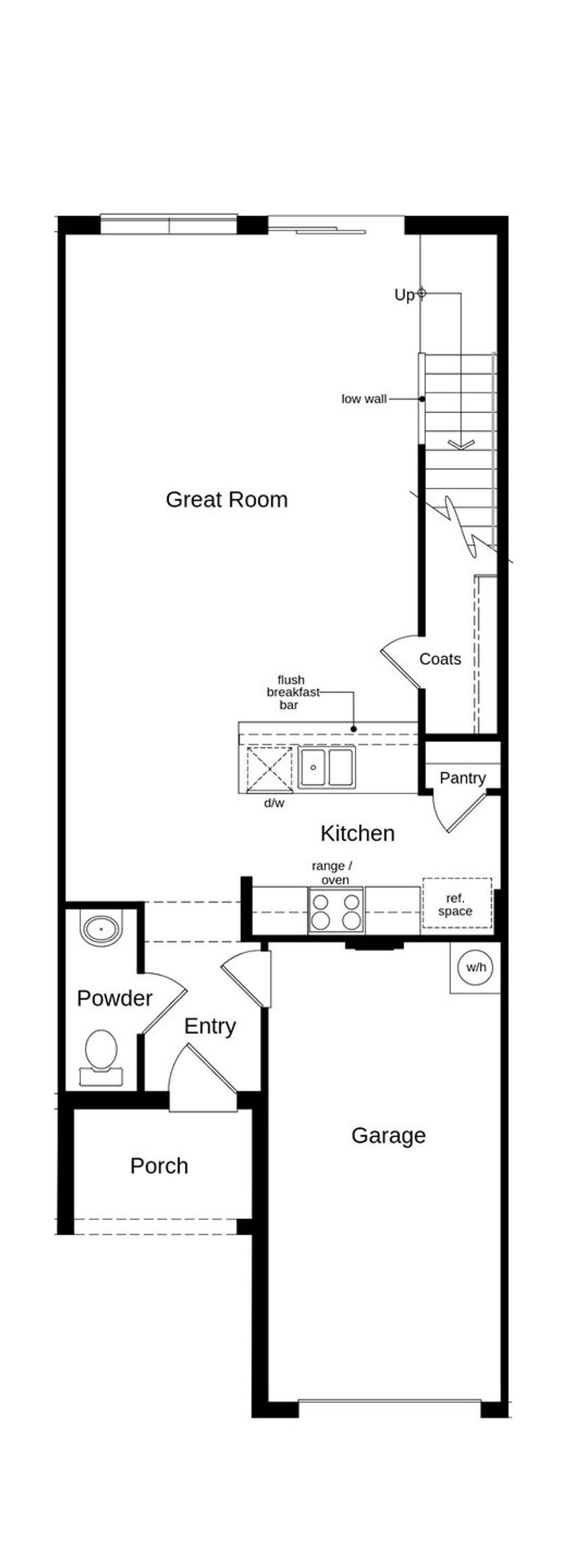 2D floor plan layout of this home in The Sanctuary Townhomes, Clermont, FL (Image 2).