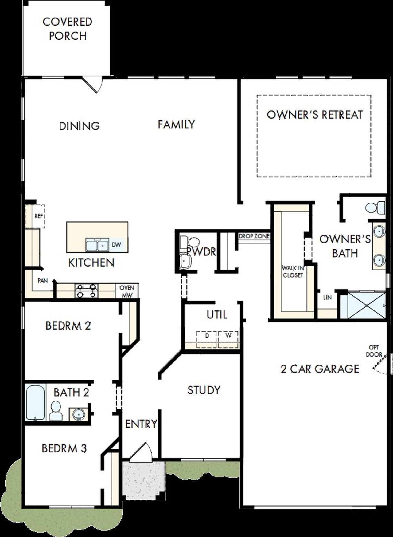 2D floor plan layout of this home in Encore at Harmony, Harrisburg, NC (Image 2).