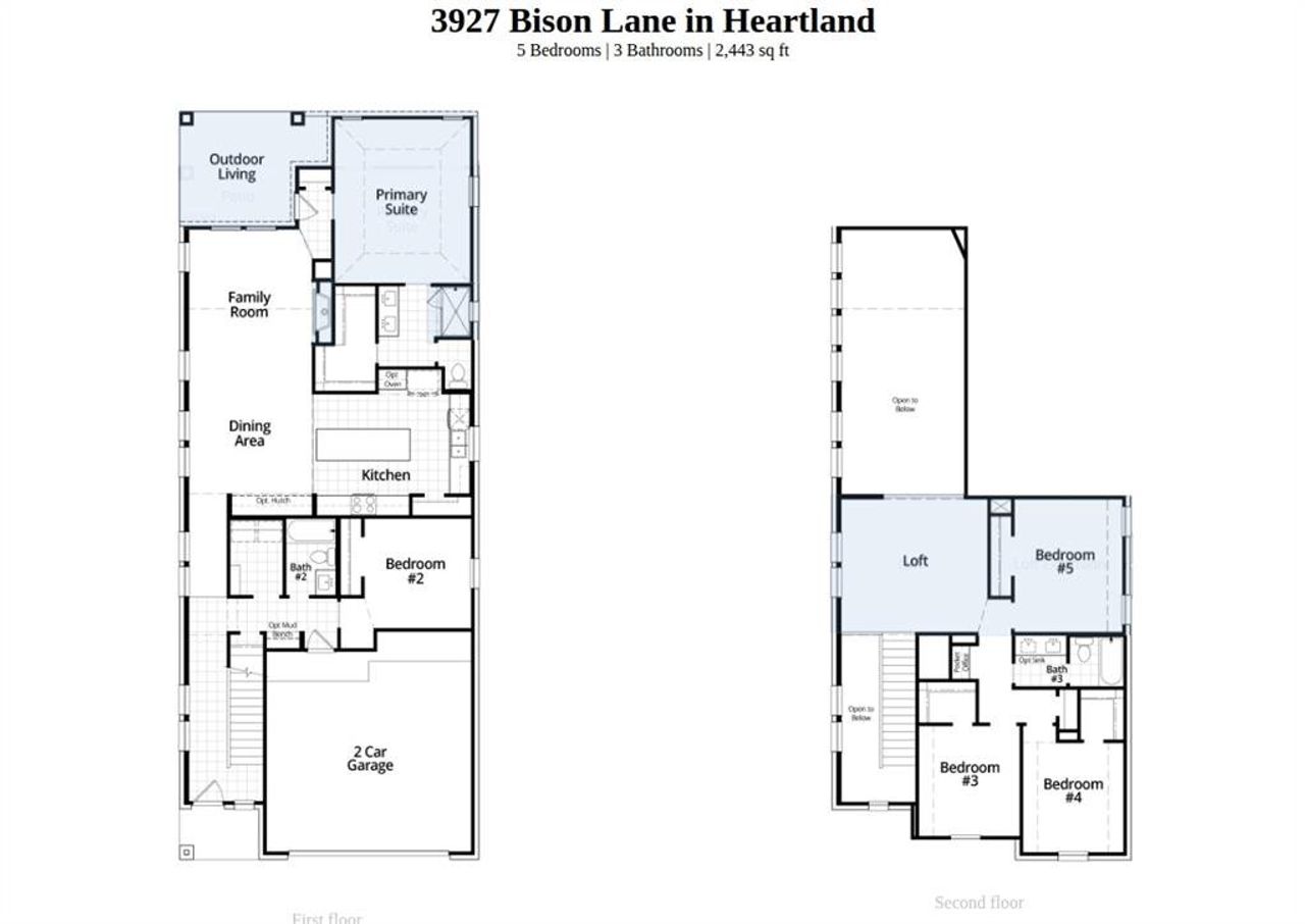 2D floor plan layout of this home in Heartland, Crandall, TX (Image 2).