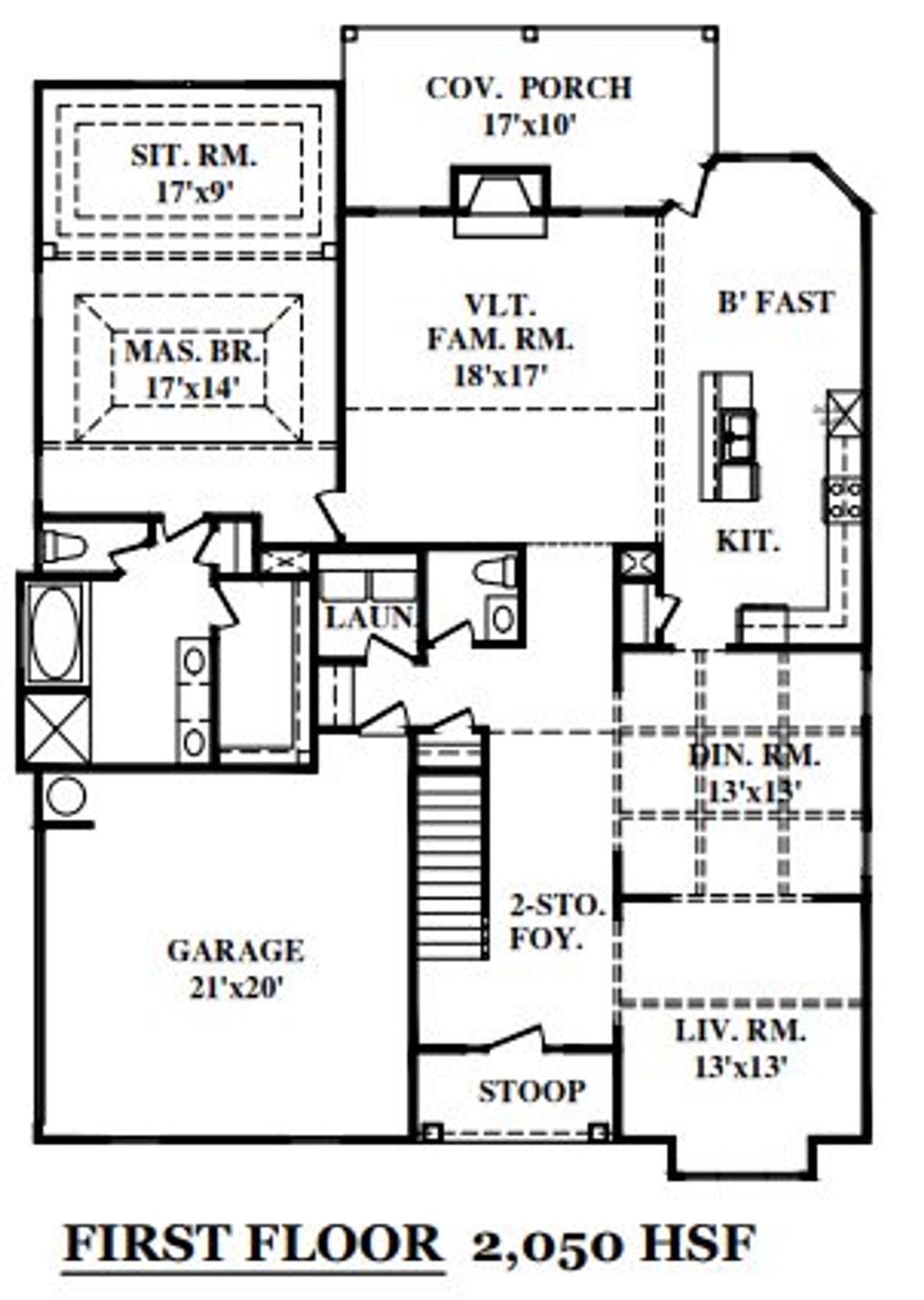 2D floor plan layout for the Trent by JR Homes in Creek Run, Denver, NC (Image 2).