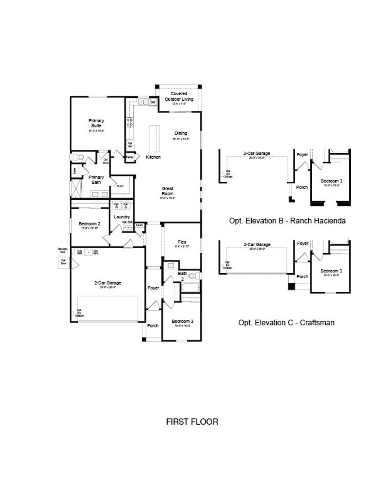 2D floor plan layout of this home in Parkside, Avondale, AZ (Image 2).