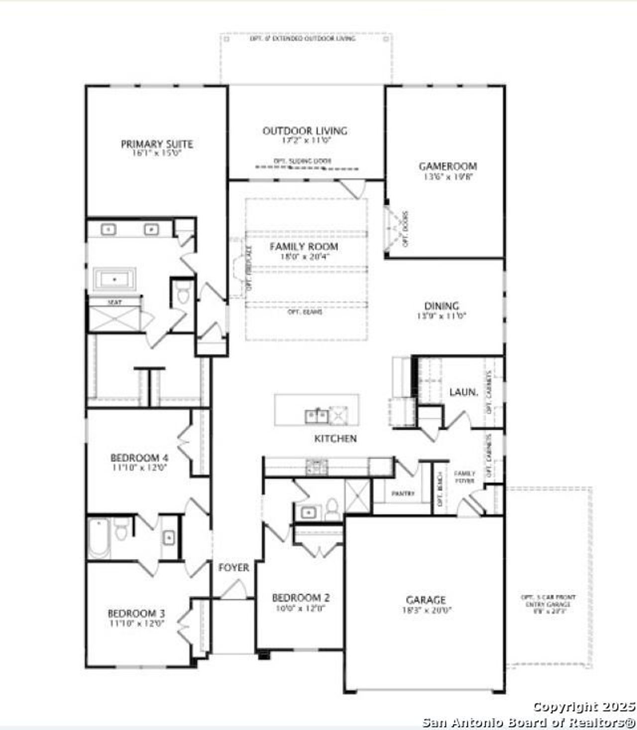 2D floor plan layout of this home in Ventana - 60', Bulverde, TX (Image 2). 2D floor plan layout of this home in Ventana - 60', Bulverde, TX (Image 2).