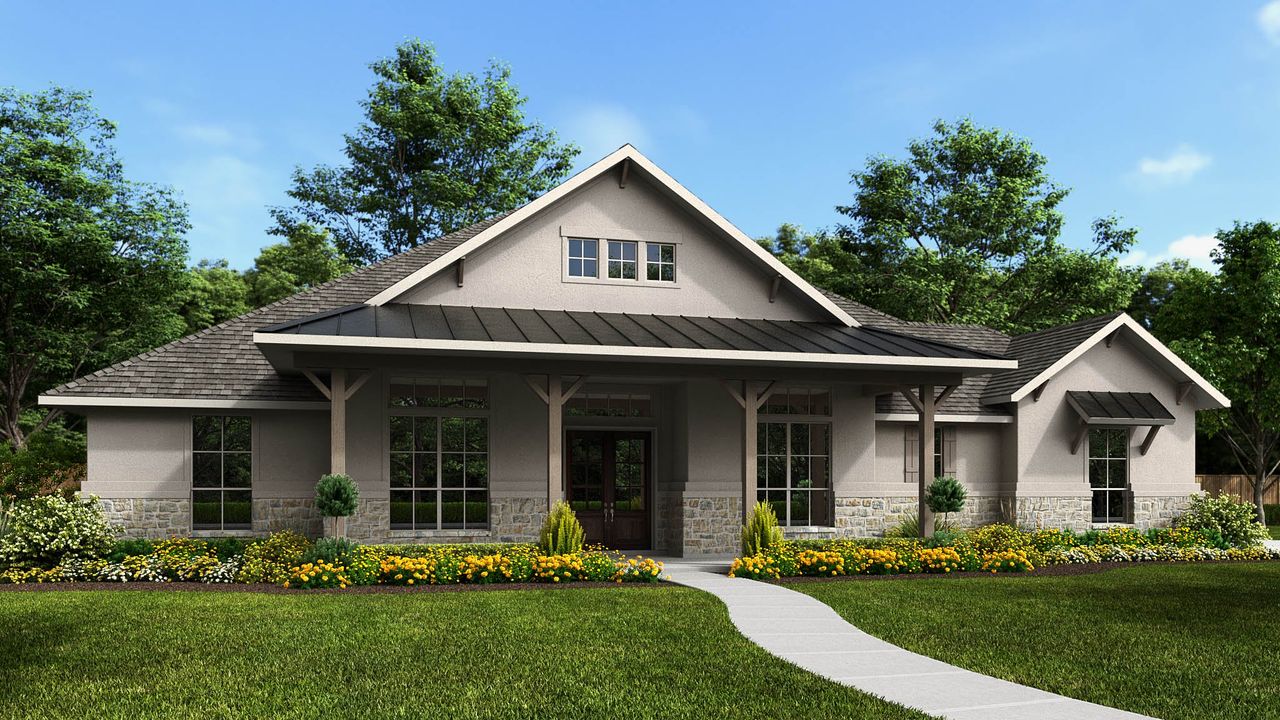 Representative exterior photo of a completed home built from the 4297S by Perry Homes in Bridgeland, Cypress, TX (Image 2).