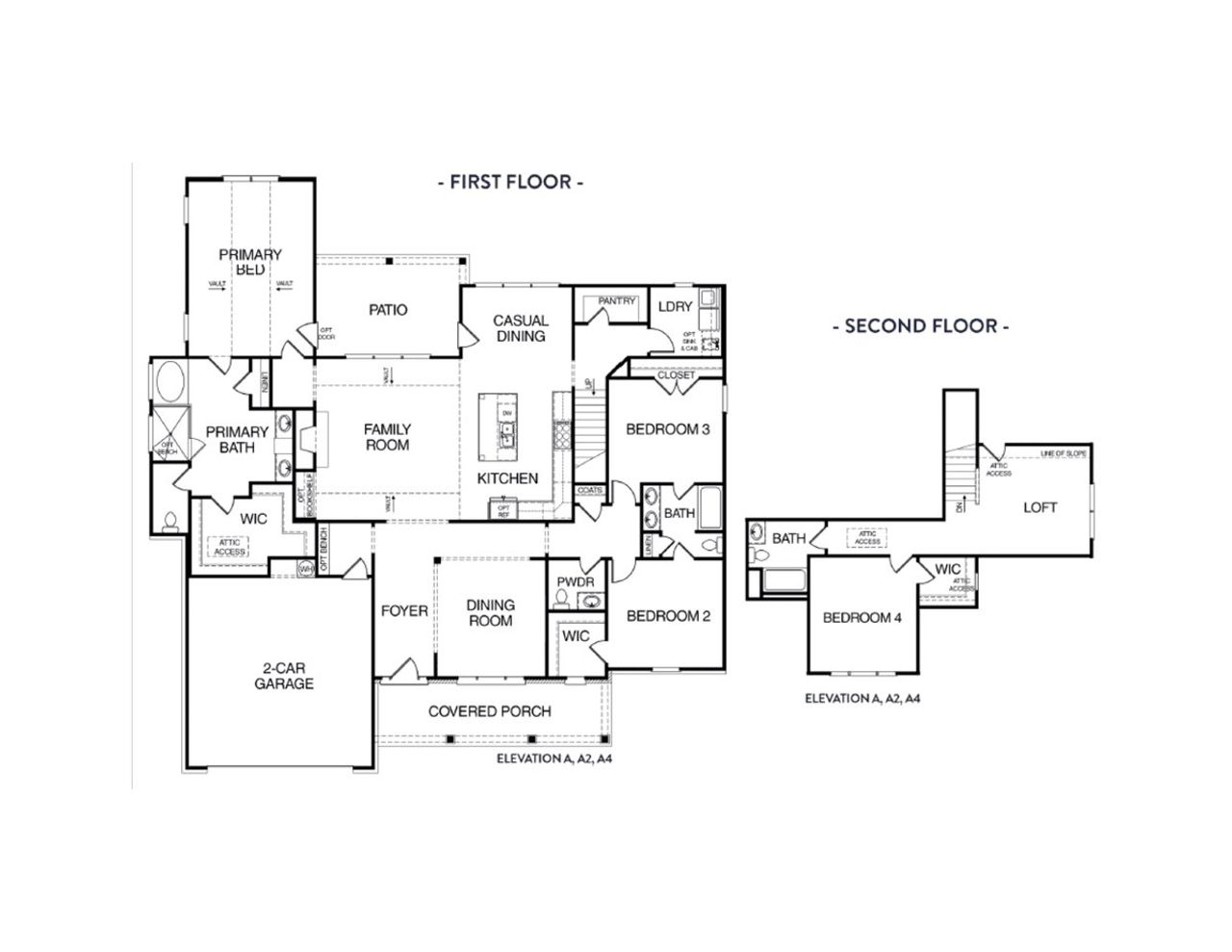 2D floor plan layout for the (GA)The Riley | Front Entry by Reliant Homes in Spring Creek, Monroe, GA (Image 2).