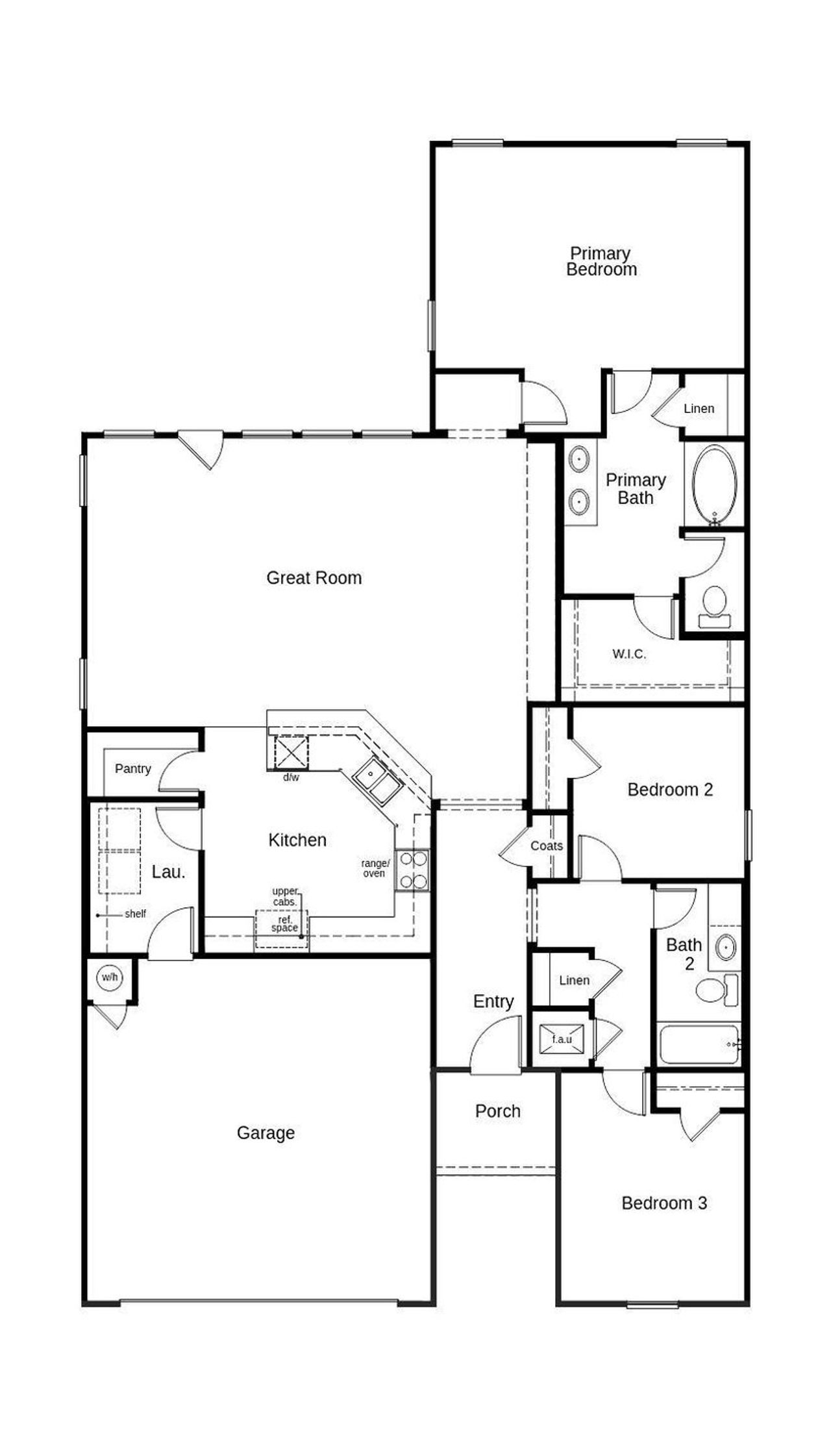 This floor plan features 3 bedrooms, 2 full baths, and over 1,700 square feet of living space.