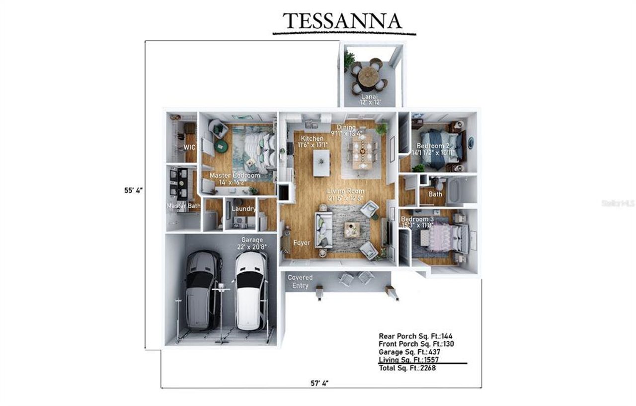 2D floor plan layout of this home in , Ocklawaha, FL (Image 2).