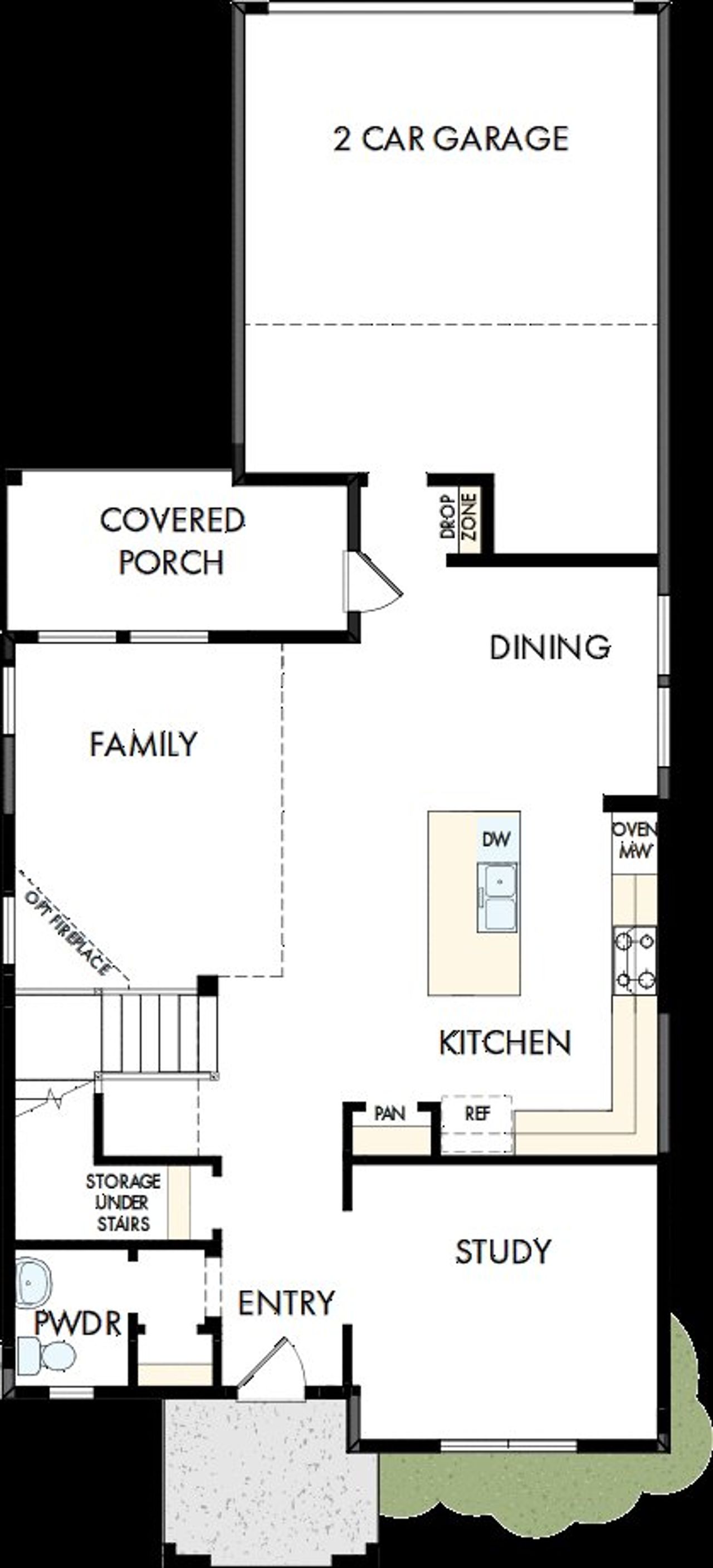 2D floor plan layout of this home in Goodland – Garden Series, Grand Prairie, TX (Image 2).