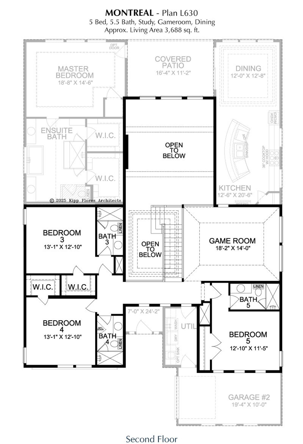 2D floor plan layout of this home in Signature 74s, Frisco, TX (Image 2).