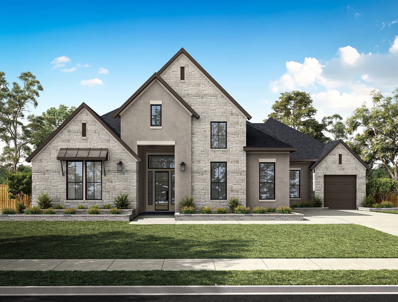 Representative exterior photo of a completed home built from the Marbella by Tri Pointe Homes in Dunham Pointe, Cypress, TX (Image 2).