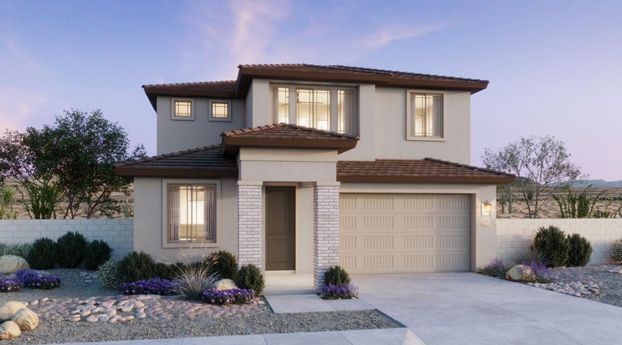 Representative exterior photo of a completed home built from the 3506 by Risewell Homes in Skyline Village, San Tan Valley, AZ (Image 2).