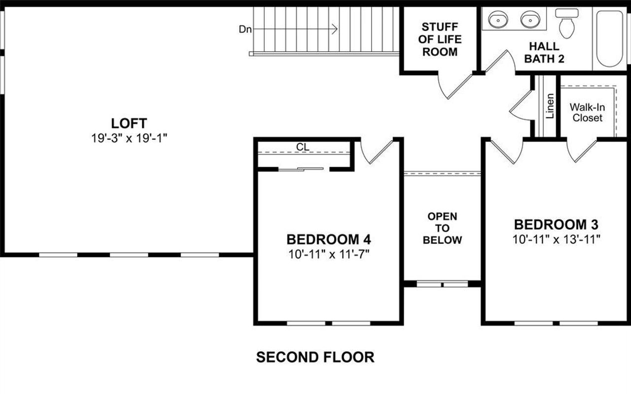 2D floor plan layout of this home in Kreymer at the Park, Wylie, TX (Image 2).