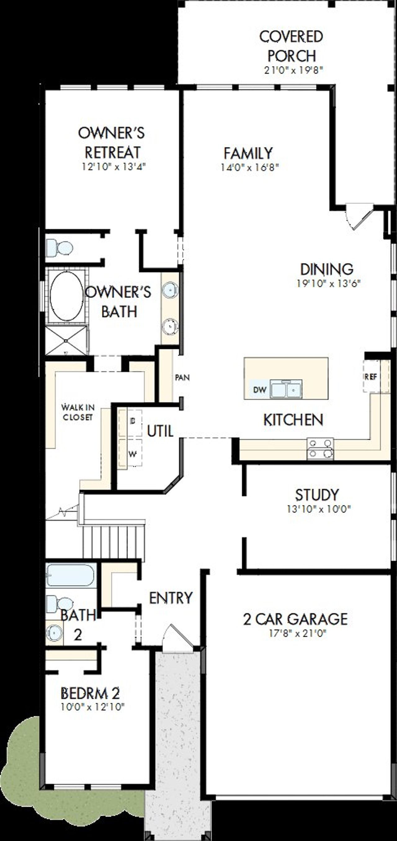 2D floor plan layout of this home in Jordan Ranch - Terrace Collection, Fulshear, TX (Image 2).