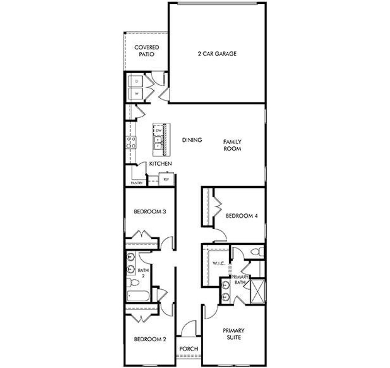 2D floor plan layout of this home in Cibolo Hills West - Spring Series, Fort Worth, TX (Image 2).