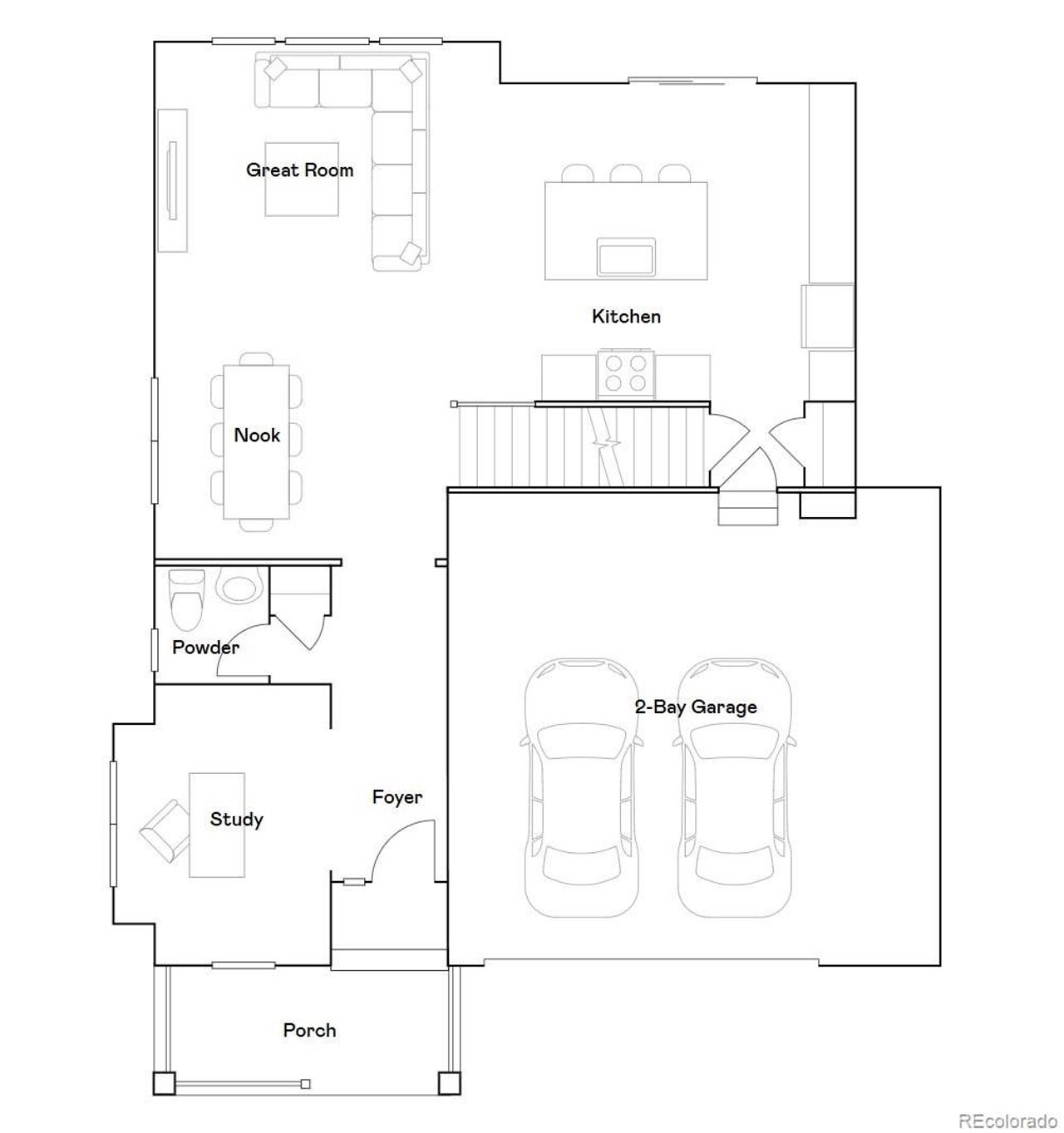 2D floor plan layout of this home in Timber Lark, Fort Collins, CO (Image 2).