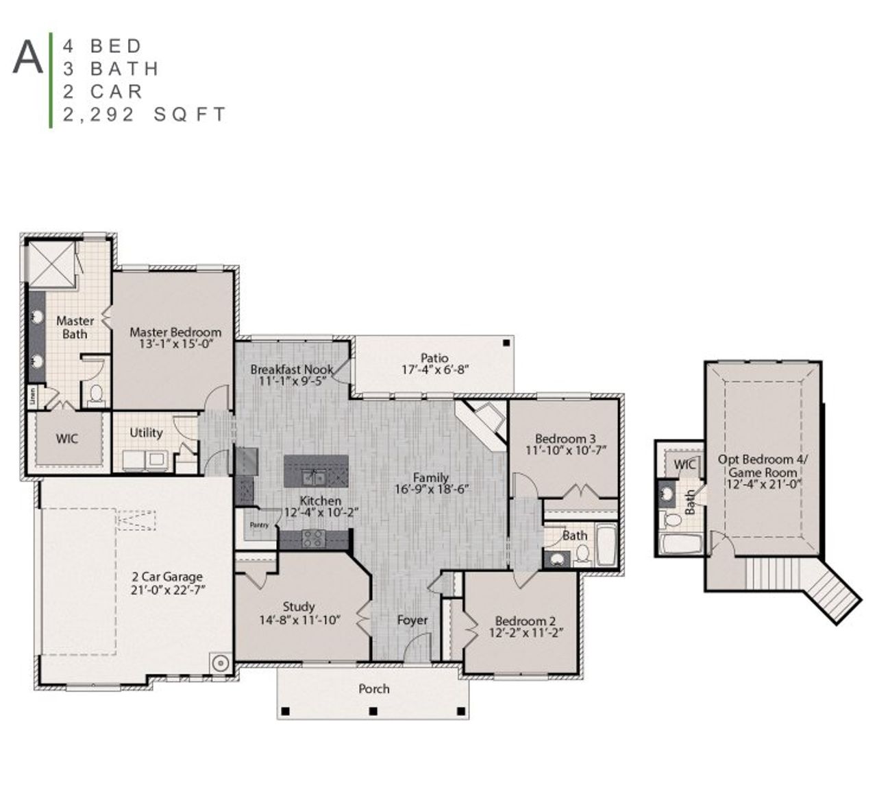 2D floor plan layout for the The Brazos by Elmwood Custom Homes in Jordan Run, Midlothian, TX (Image 2). 2D floor plan layout for the The Brazos by Elmwood Custom Homes in Jordan Run, Midlothian, TX (Image 2).