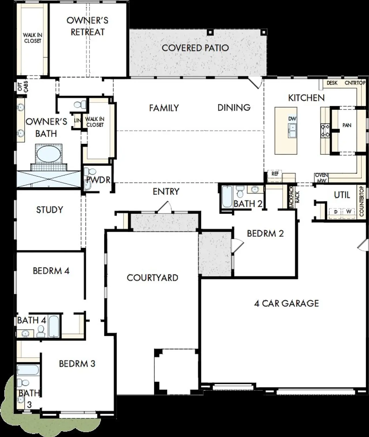 2D floor plan layout of this home in Suelo at Legado West, Queen Creek, AZ (Image 2).