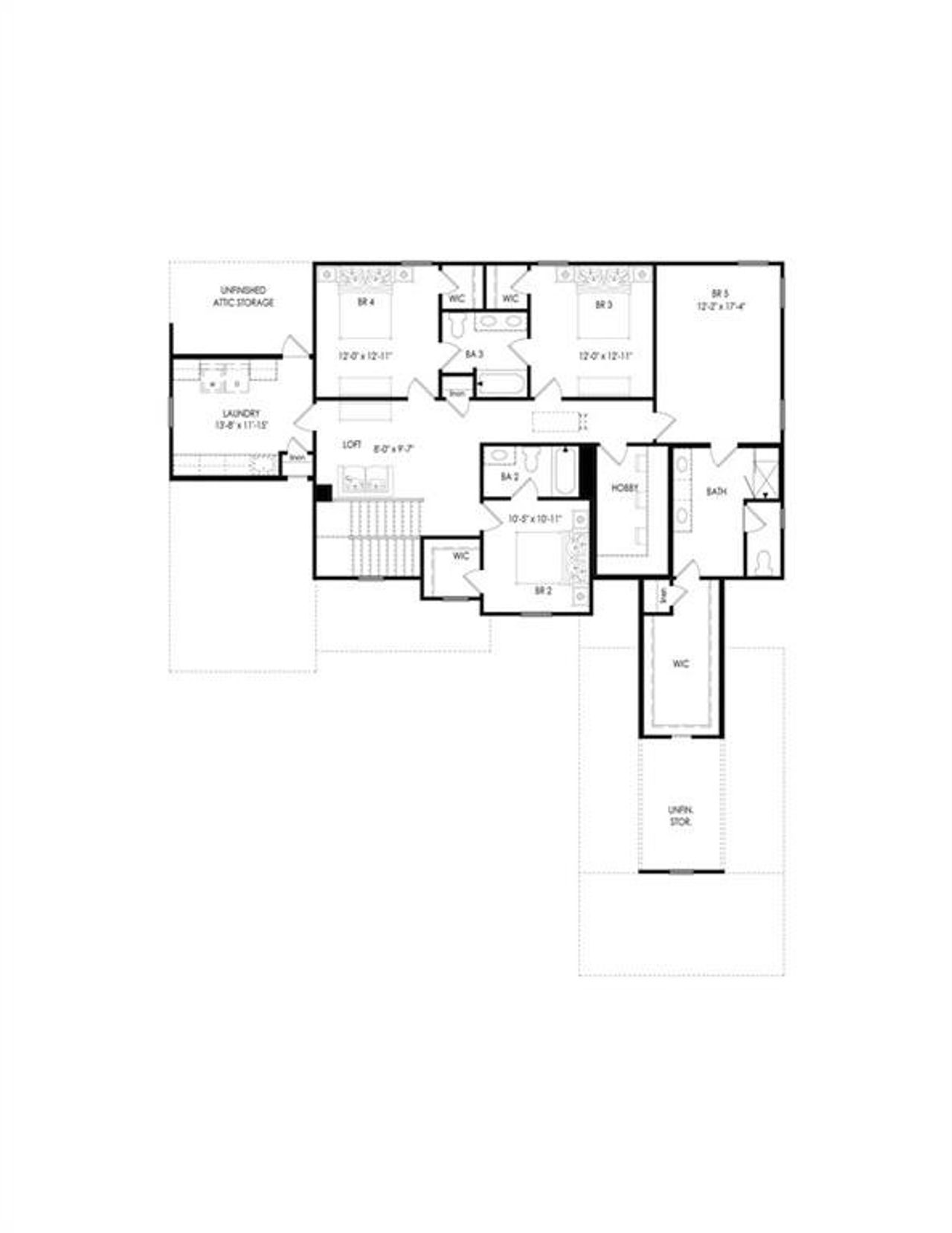 2D floor plan layout of this home in Stillwood, Woodstock, GA (Image 2).