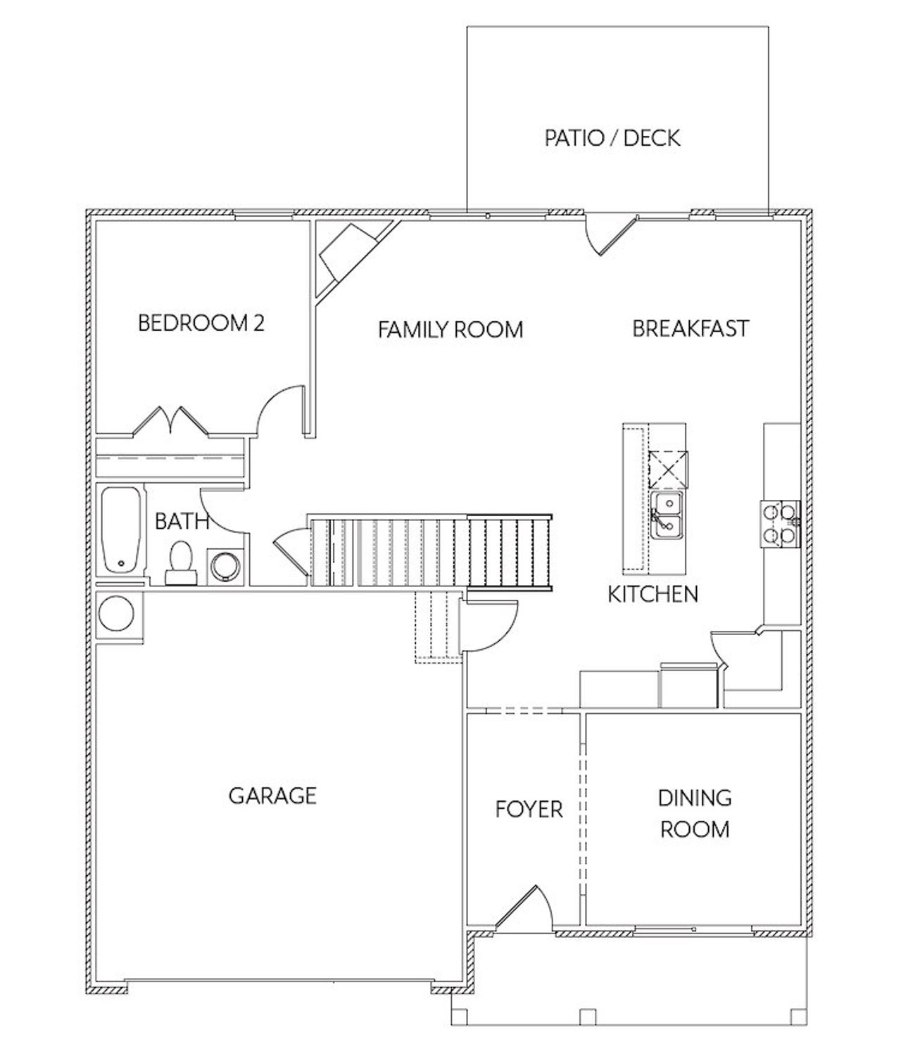 2D floor plan layout of this home in Clark Farms, Flowery Branch, GA (Image 2).