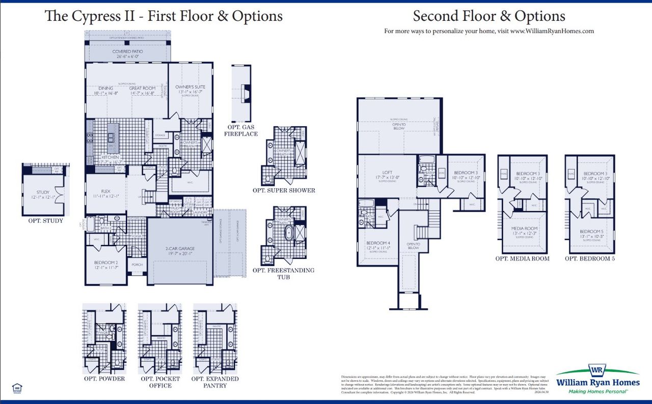 2D floor plan layout of this home in Lily Creek at Sutton Fields, Aubrey, TX (Image 2).