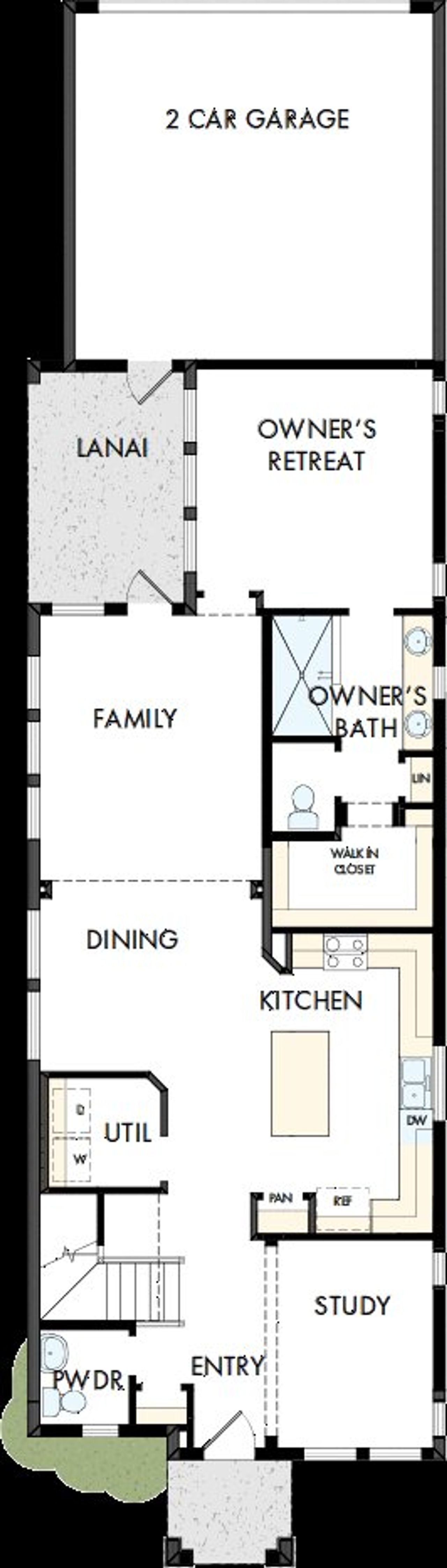 2D floor plan layout of this home in Reflections at Olympus – Valor, Clermont, FL (Image 2).