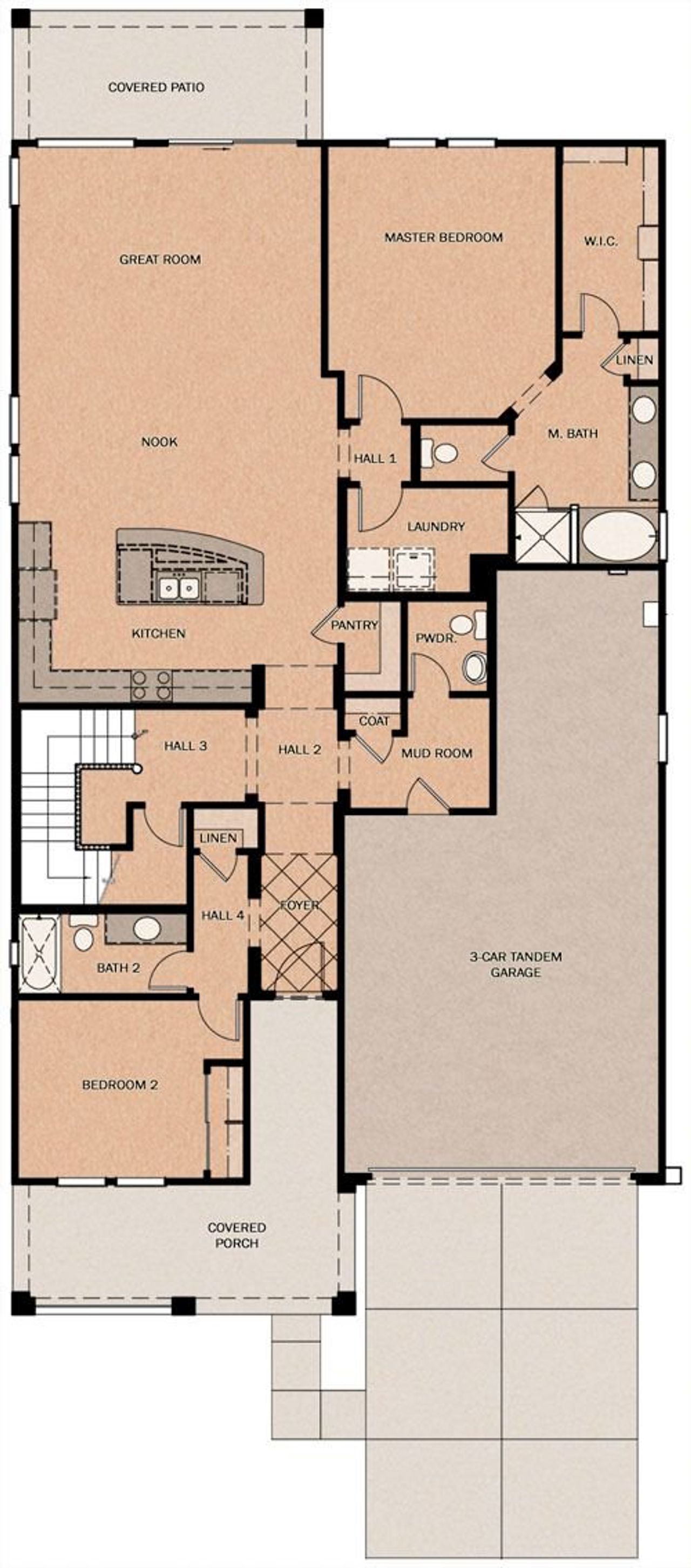 2D floor plan layout of this home in Silverado at Escalante, Surprise, AZ (Image 2).