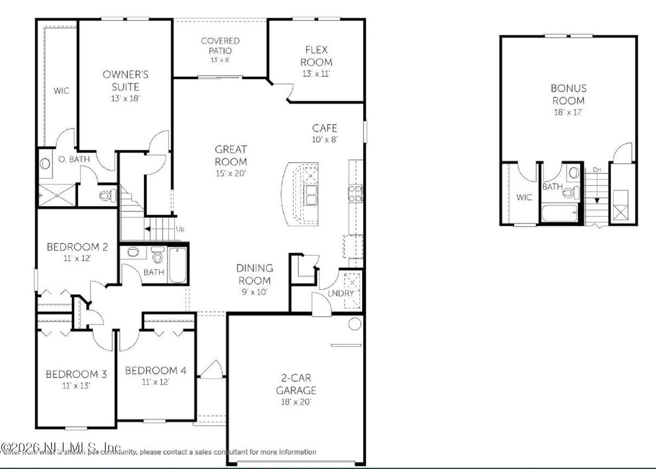 2D floor plan layout of this home in Amberly, Green Cove Springs, FL (Image 2).