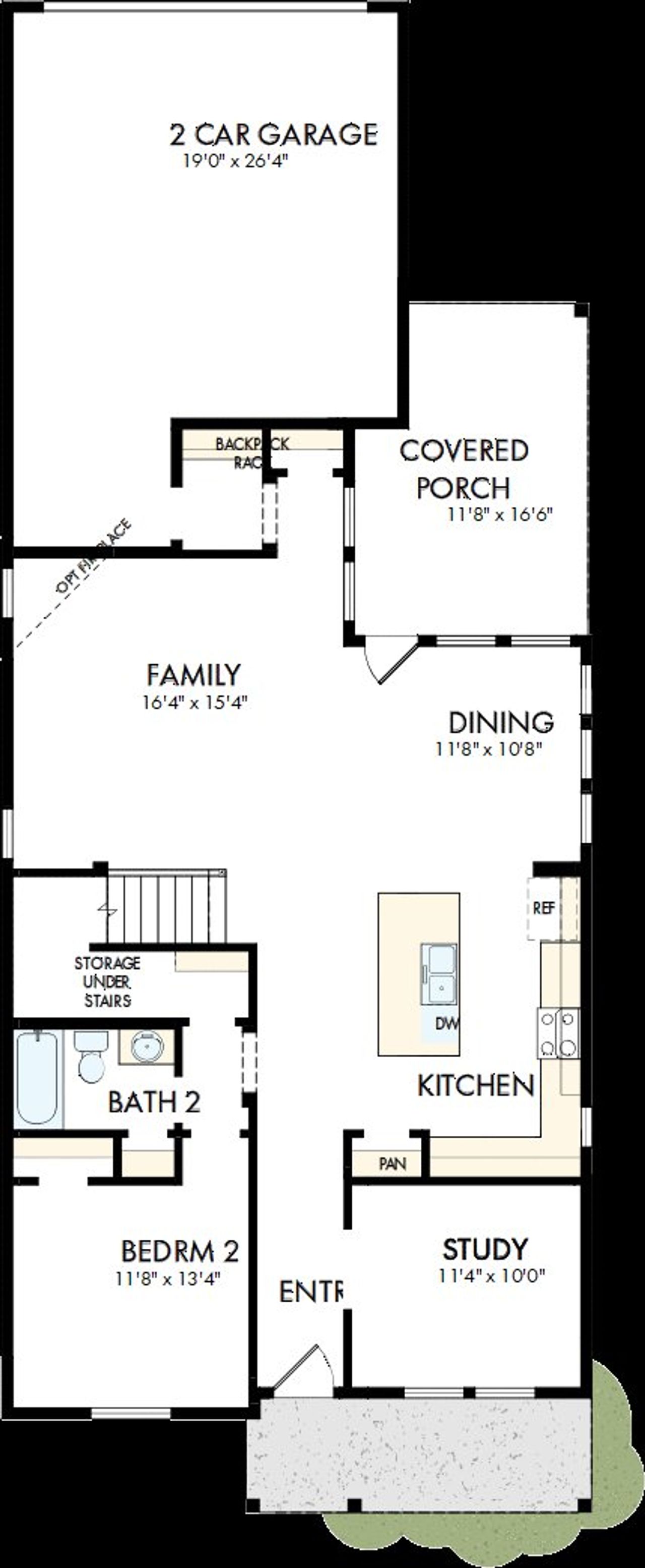 2D floor plan layout of this home in Elyson - Grove Row Collection, Katy, TX (Image 2).