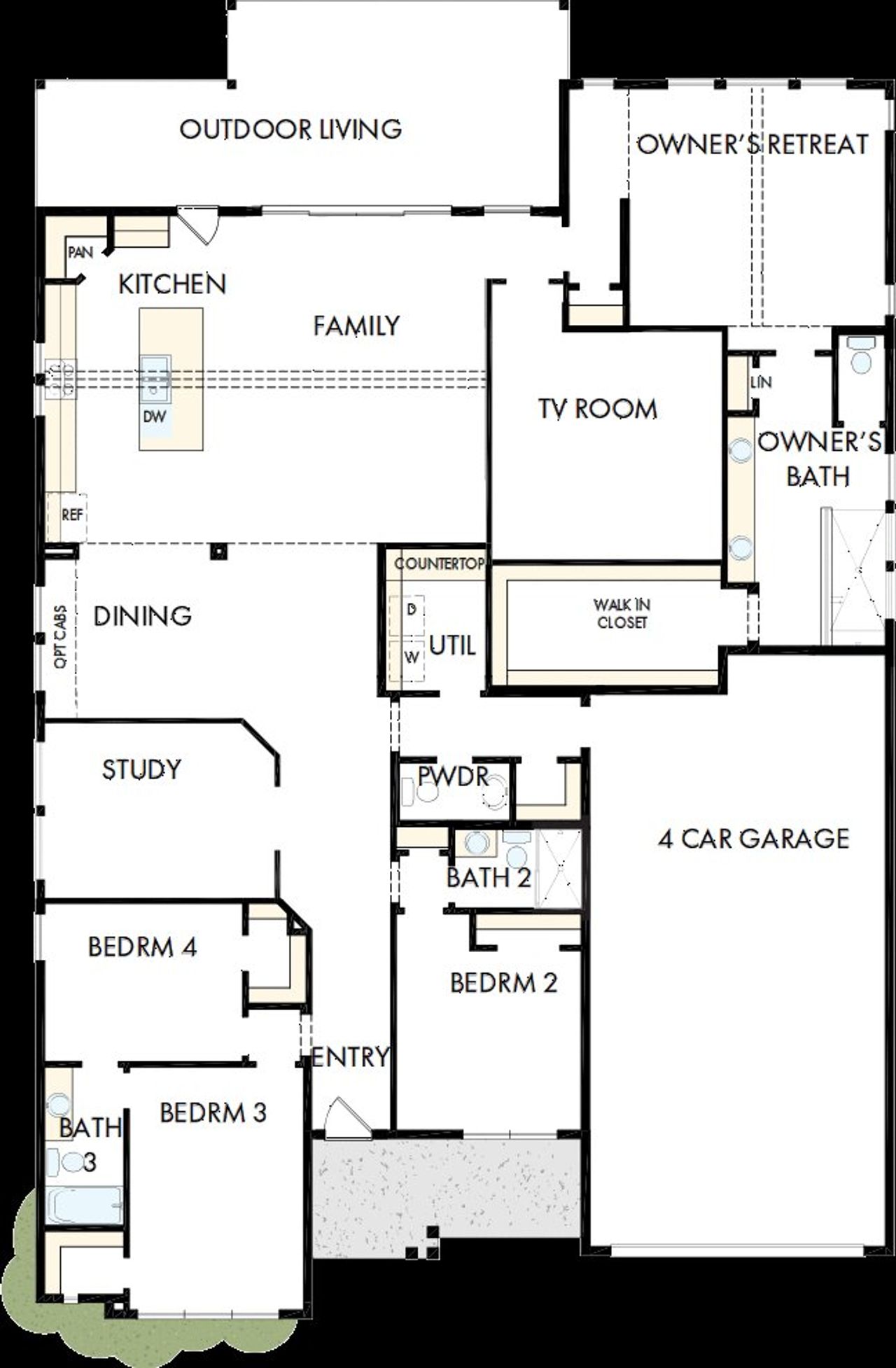 2D floor plan layout of this home in Harvest Green 65', Richmond, TX (Image 2).
