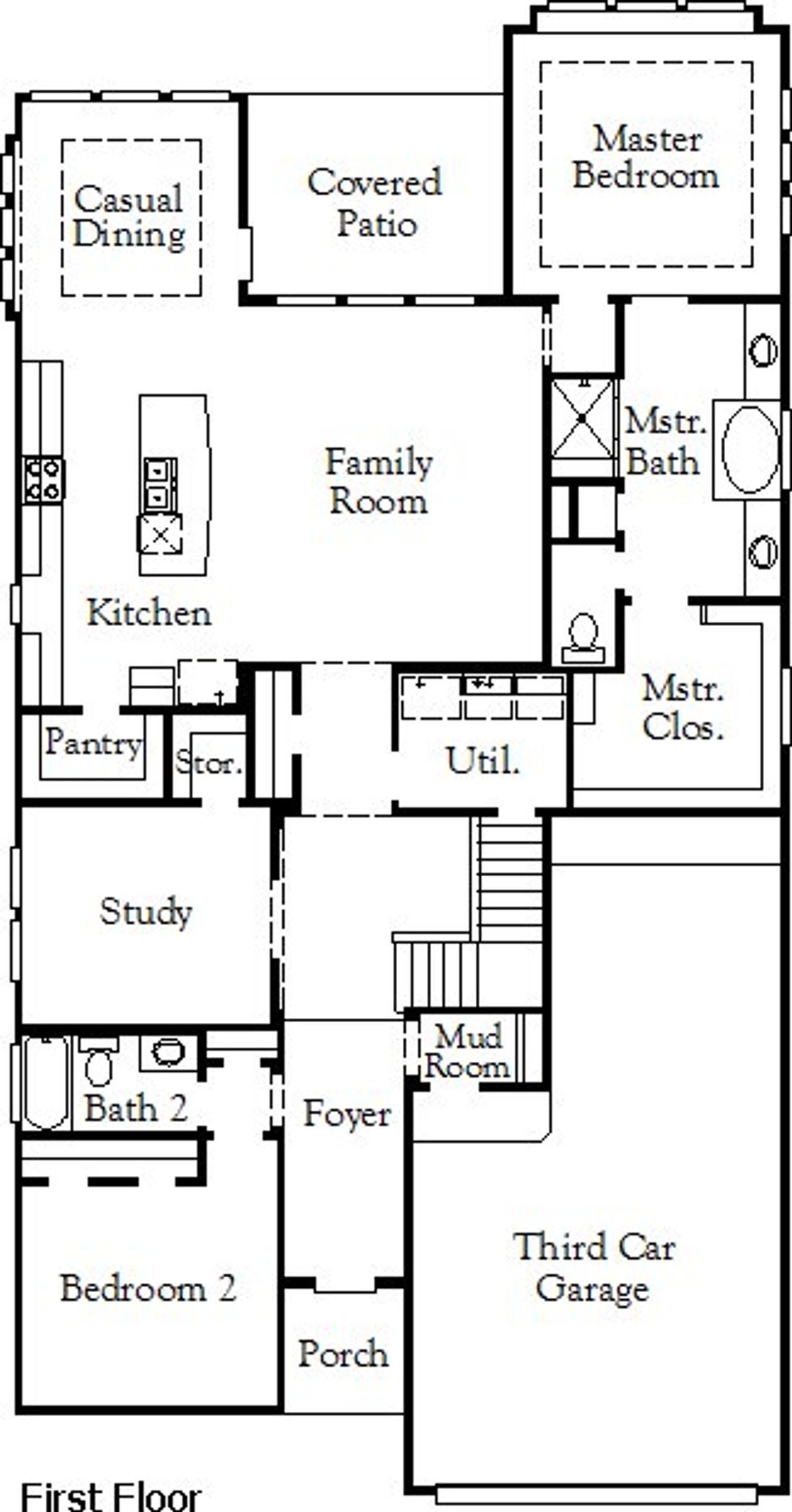 2D floor plan layout for the Dumont (2870-CM-40) by Coventry Homes in Mayfair, New Braunfels, TX (Image 2). 2D floor plan layout for the Dumont (2870-CM-40) by Coventry Homes in Mayfair, New Braunfels, TX (Image 2).