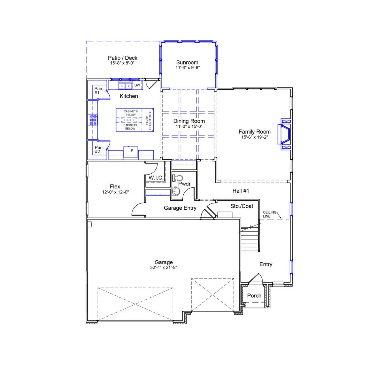 2D floor plan layout of this home in Lilah Grove, Summerfield, NC (Image 2).