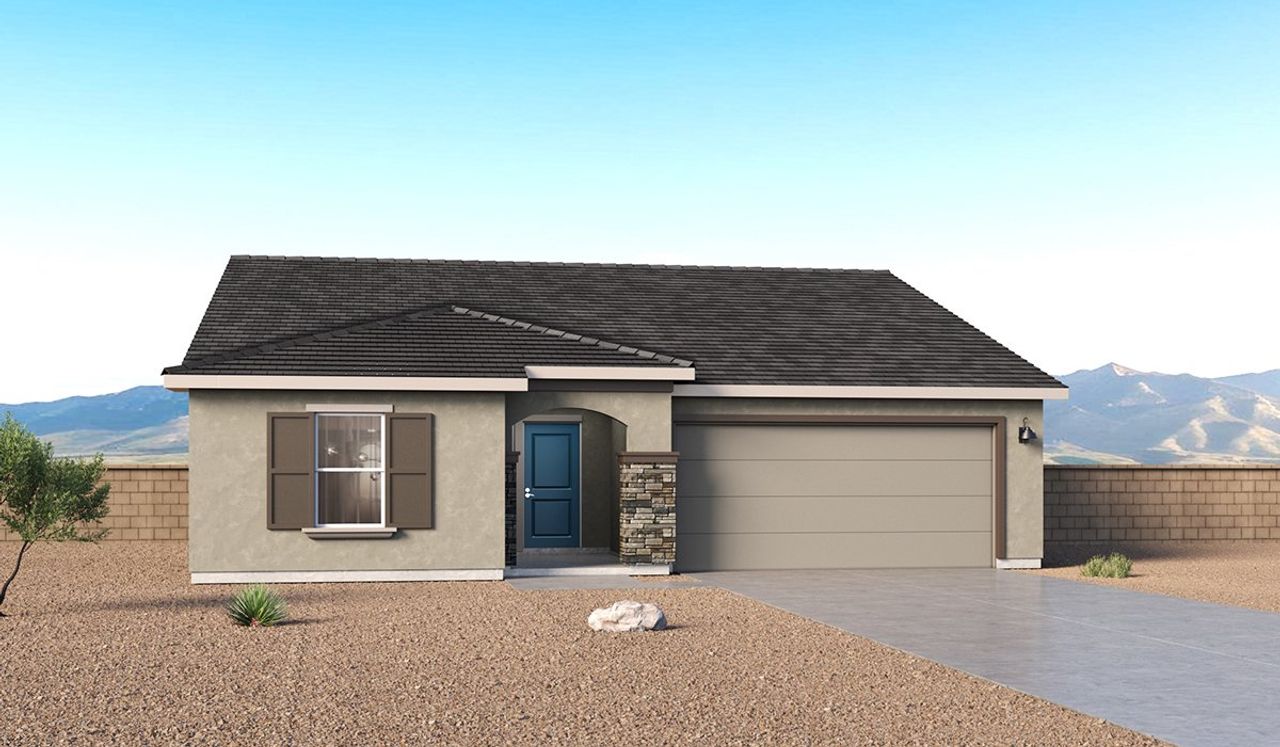 Representative exterior photo of a completed home built from the Jasper - C40J by D.R. Horton in Hanson Ridge, Vail, AZ (Image 2).