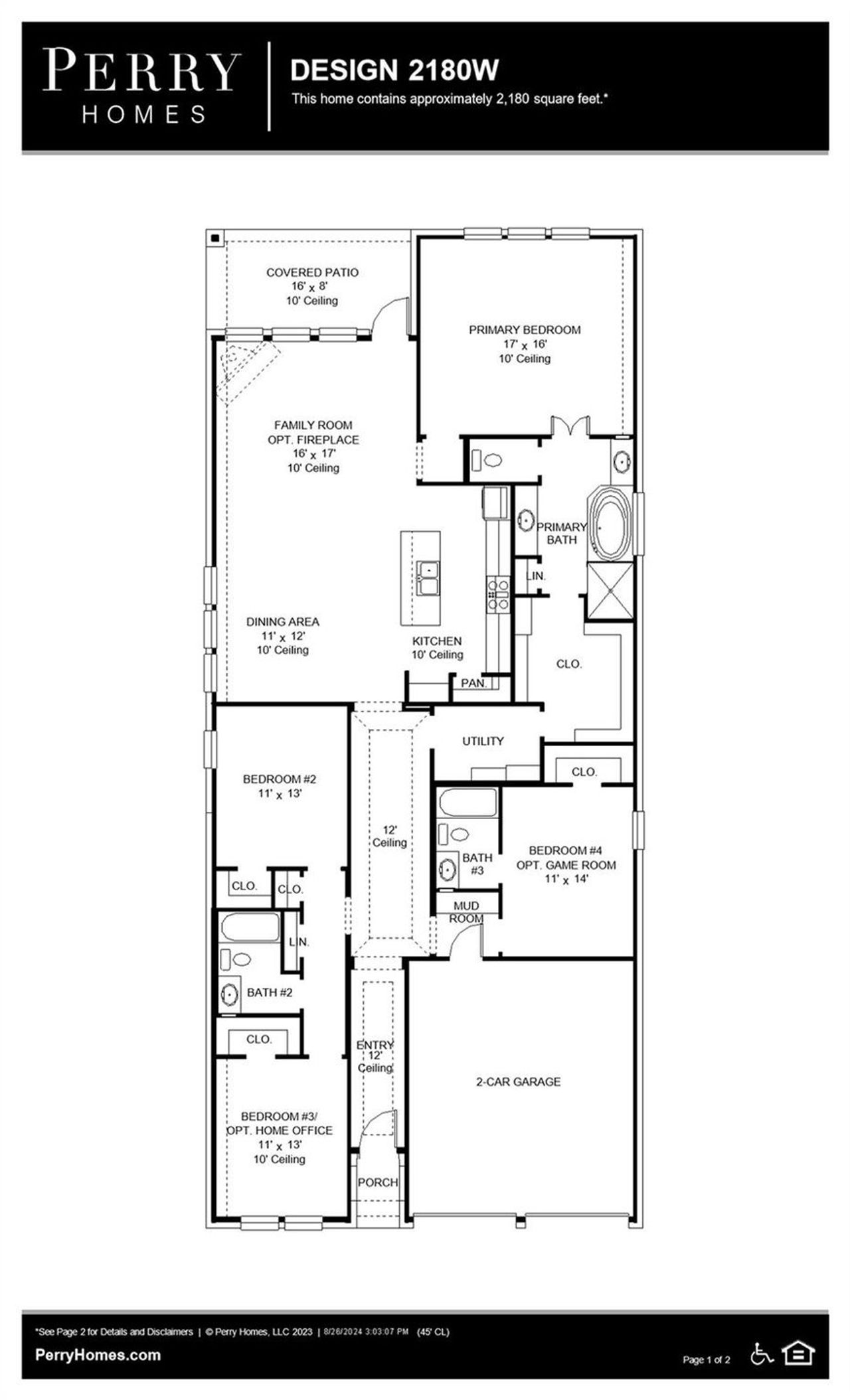 2D floor plan layout of this home in Everly 45', Tomball, TX (Image 2). 2D floor plan layout of this home in Everly 45', Tomball, TX (Image 2).