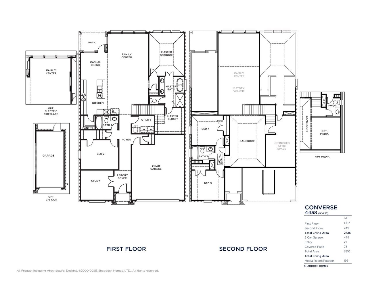 2D floor plan layout of this home in Solterra Texas, Mesquite, TX (Image 2).