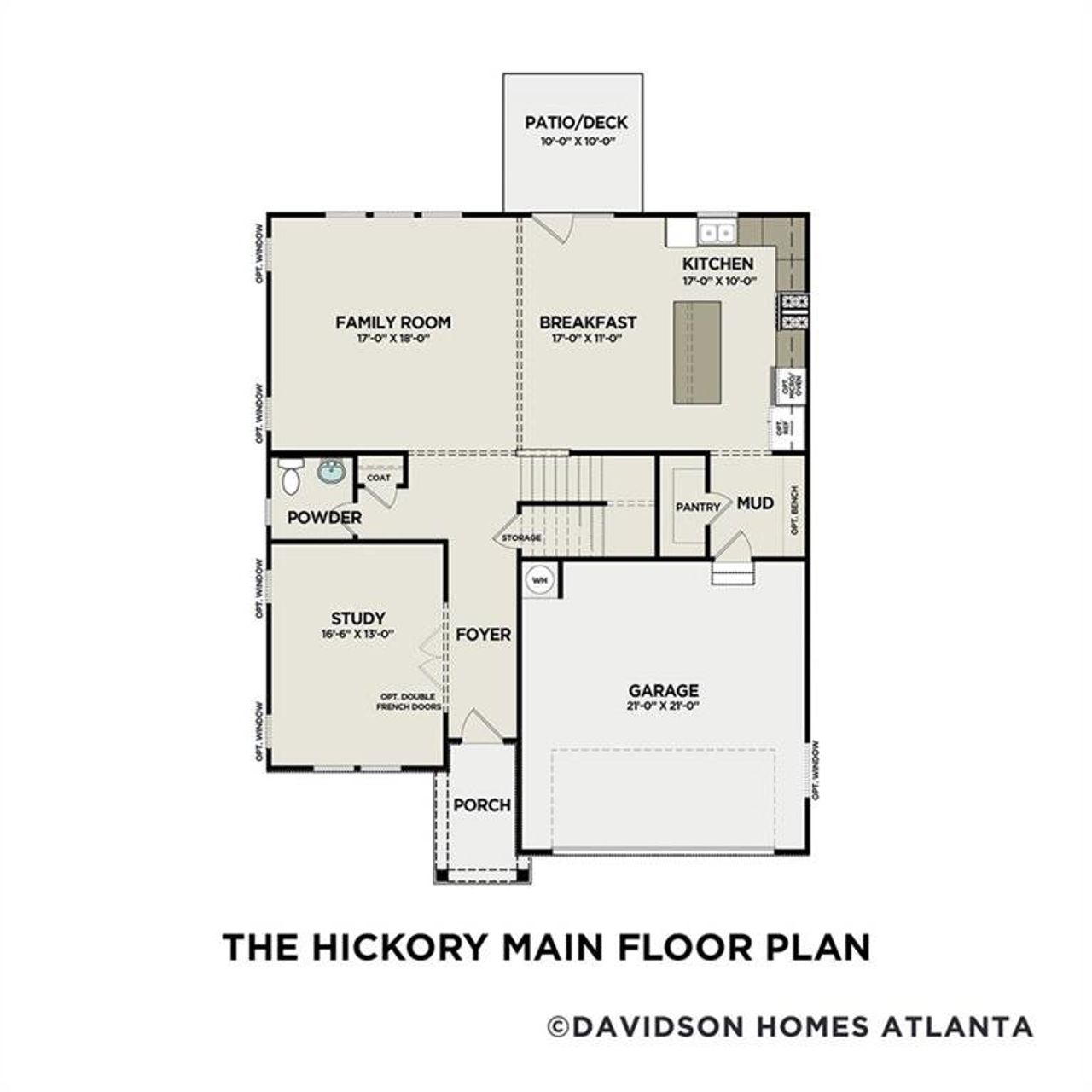 2D floor plan layout of this home in Wehunt Meadows, Hoschton, GA (Image 2).